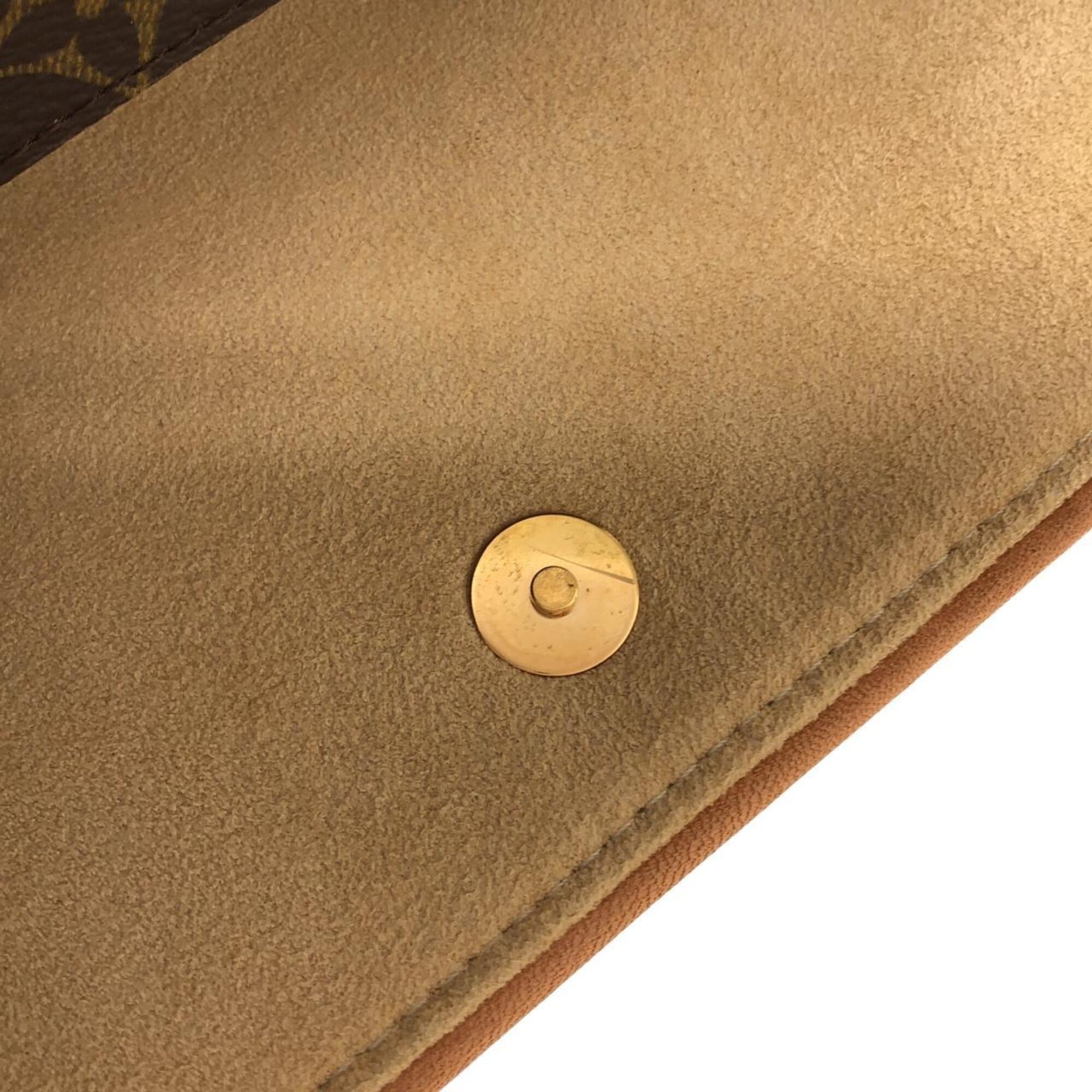 Louis Vuitton Marron Coated Canvas Pochette Shoulder Bag (Pre-Owned)