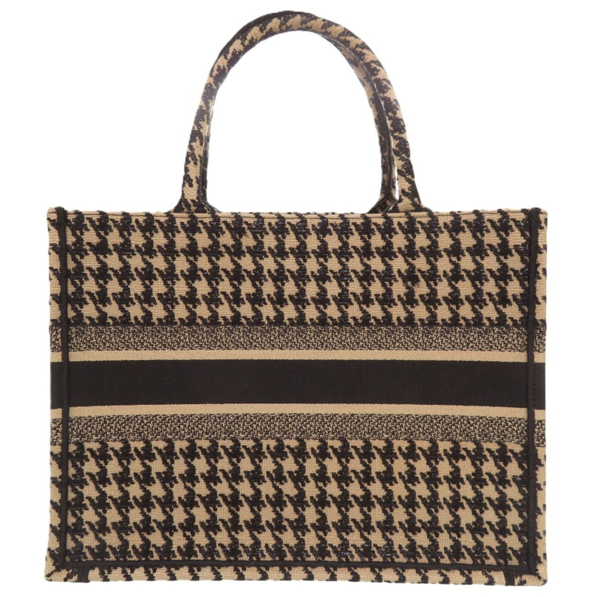 Christian Dior Beige Black Canvas Tote Bag (Pre-Owned)