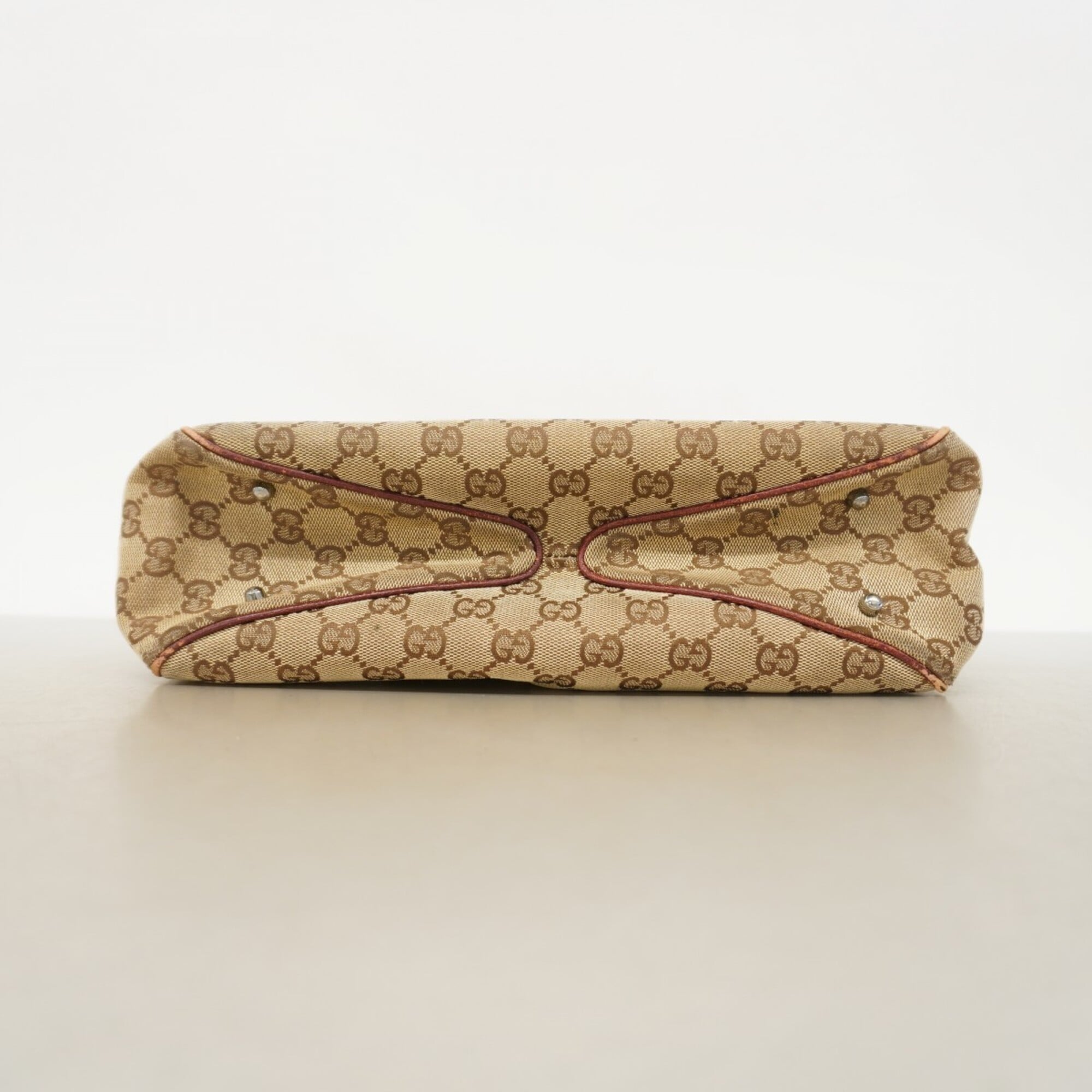 Gucci Beige Brown Canvas Tote Bag (Pre-Owned)