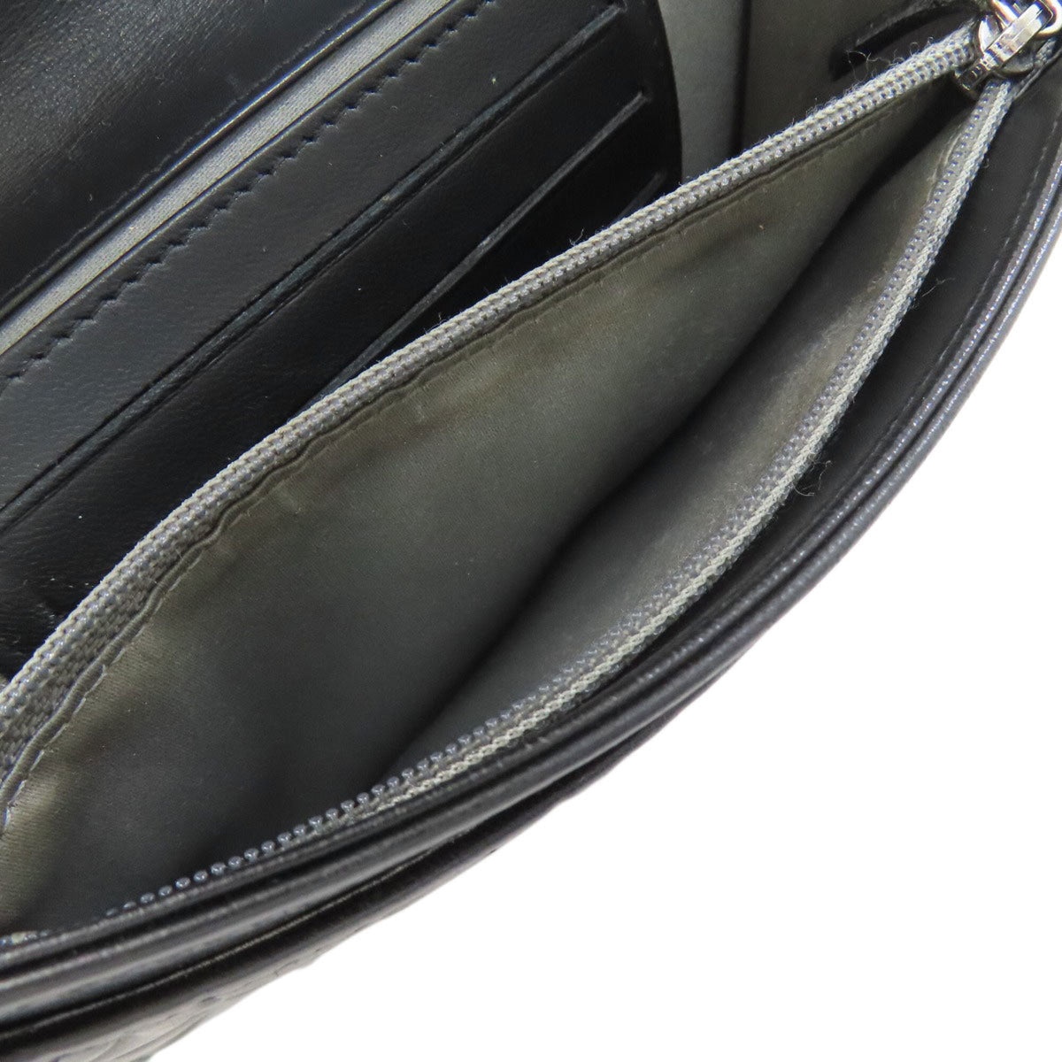 Chanel Black Leather Long Wallet (Bi-Fold) (Pre-Owned)