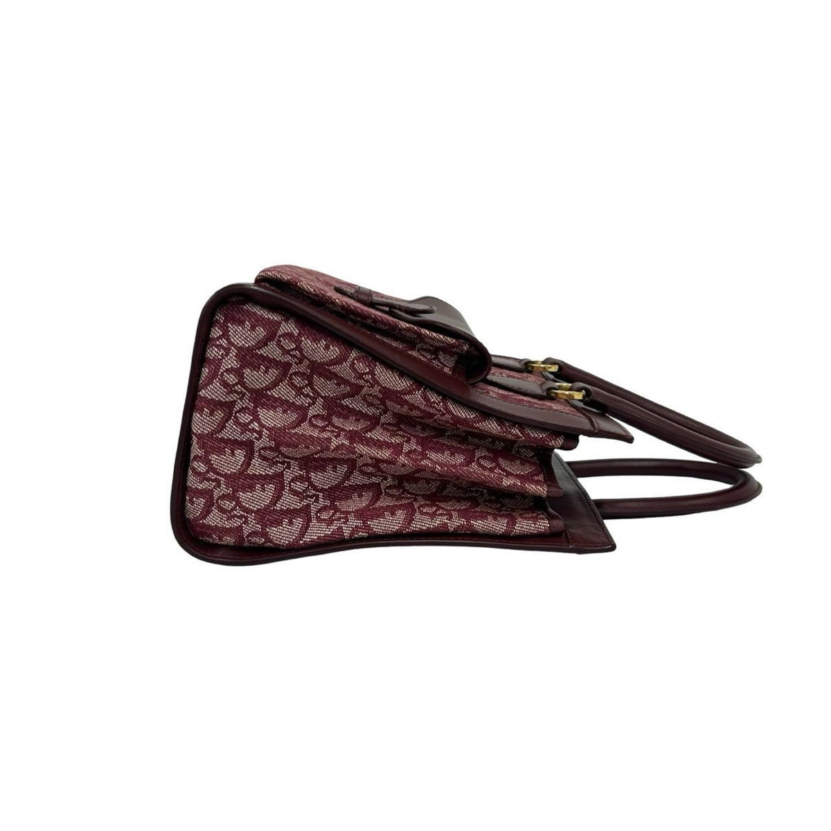 Christian Dior Red Color Canvas Leather Handbag (Pre-Owned)