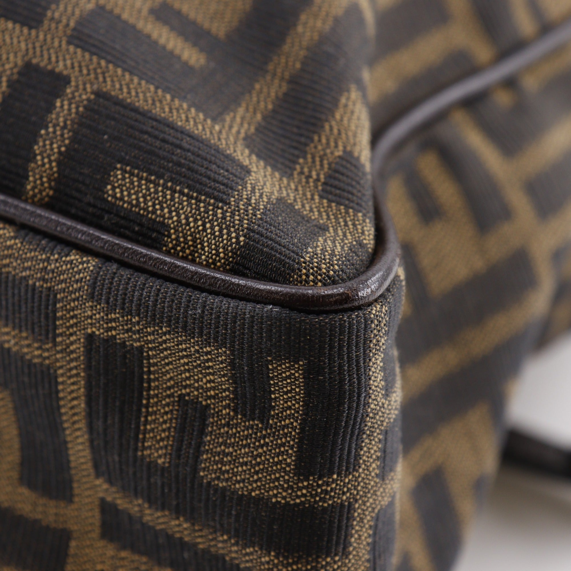 Fendi Zucca Brown Nylon Canvas Briefcase (Pre-Owned)