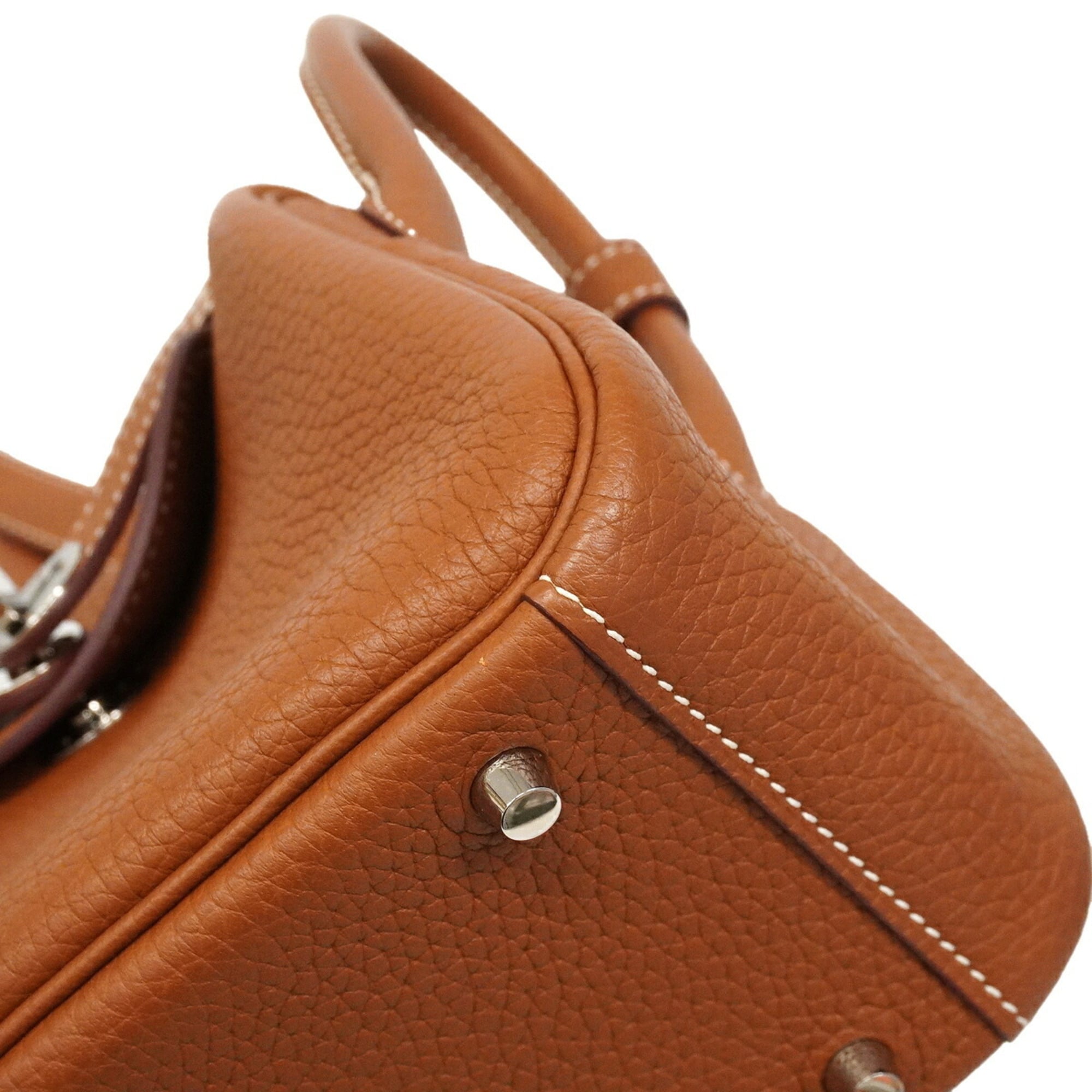 Hermes Gold Taurillon Clemence Leather Handbag (Pre-Owned)