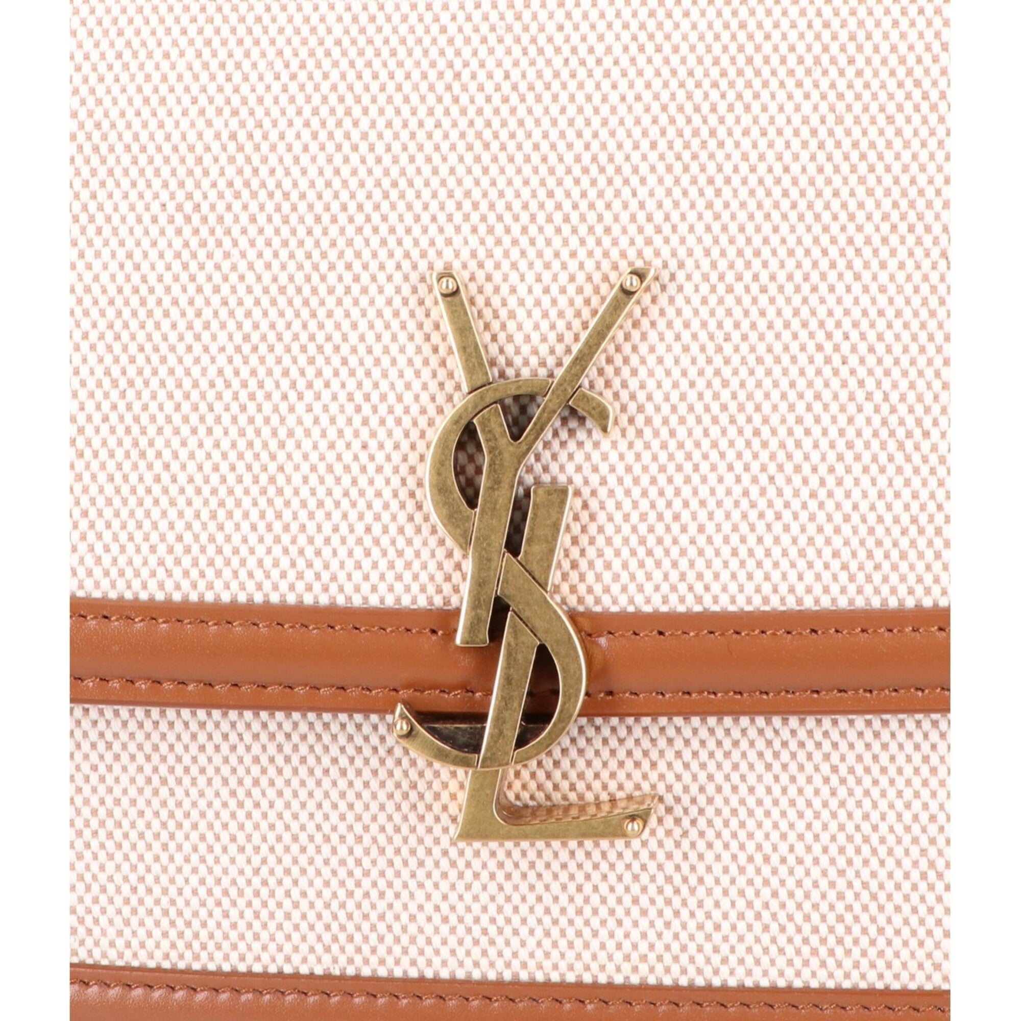 Saint Laurent Brown Canvas Shoulder Bag (Pre-Owned)