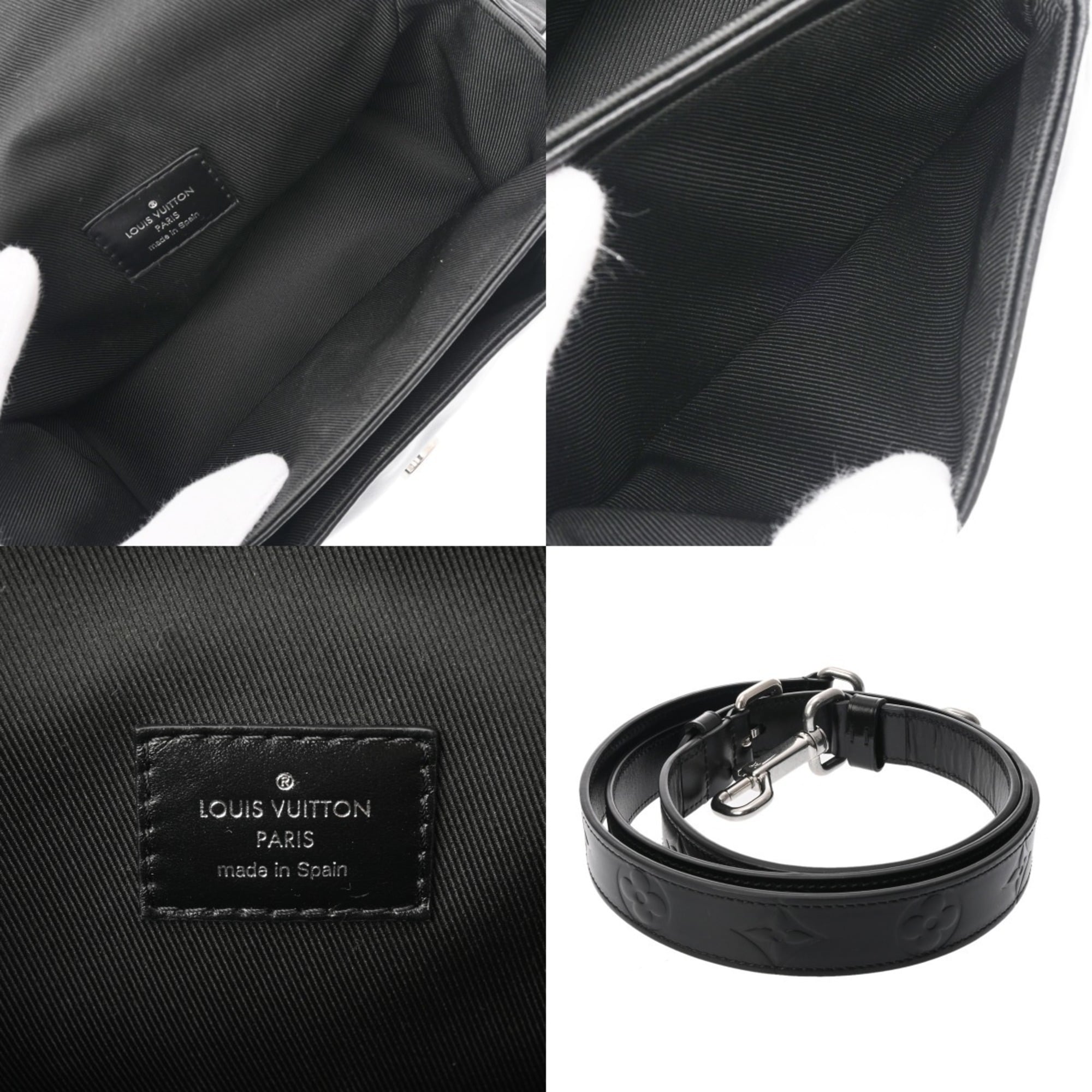 Louis Vuitton Black Leather Shoulder Bag (Pre-Owned)