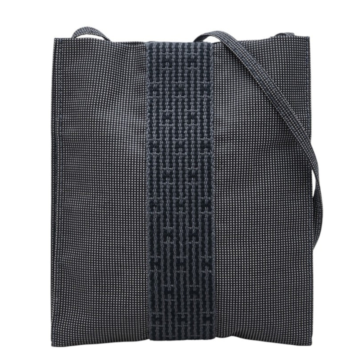 Hermes Black Gray Canvas Pochette Shoulder Bag (Pre-Owned)