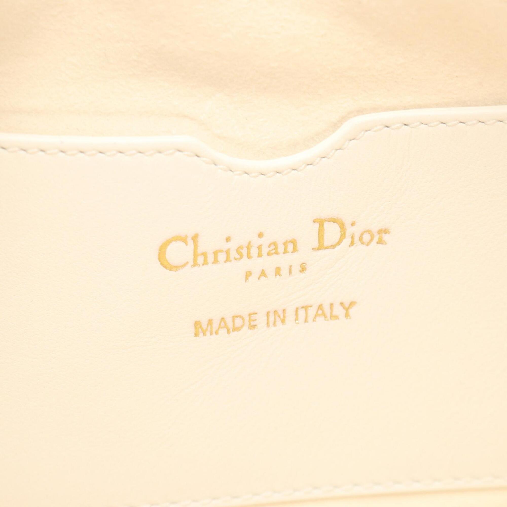Christian Dior White Leather Handbag Shoulder Bag (Pre-Owned)