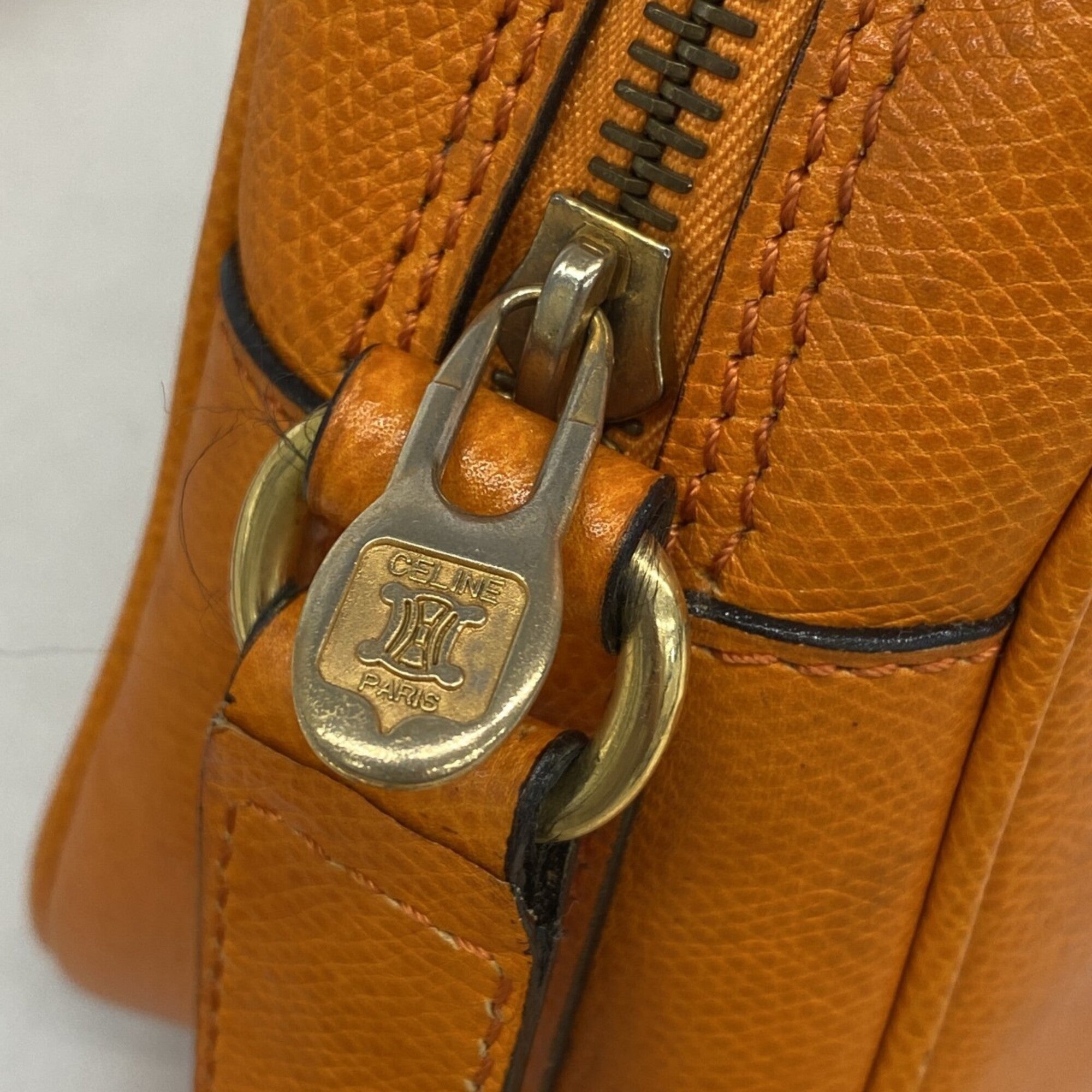 Celine Orange Leather Shoulder Bag (Pre-Owned)
