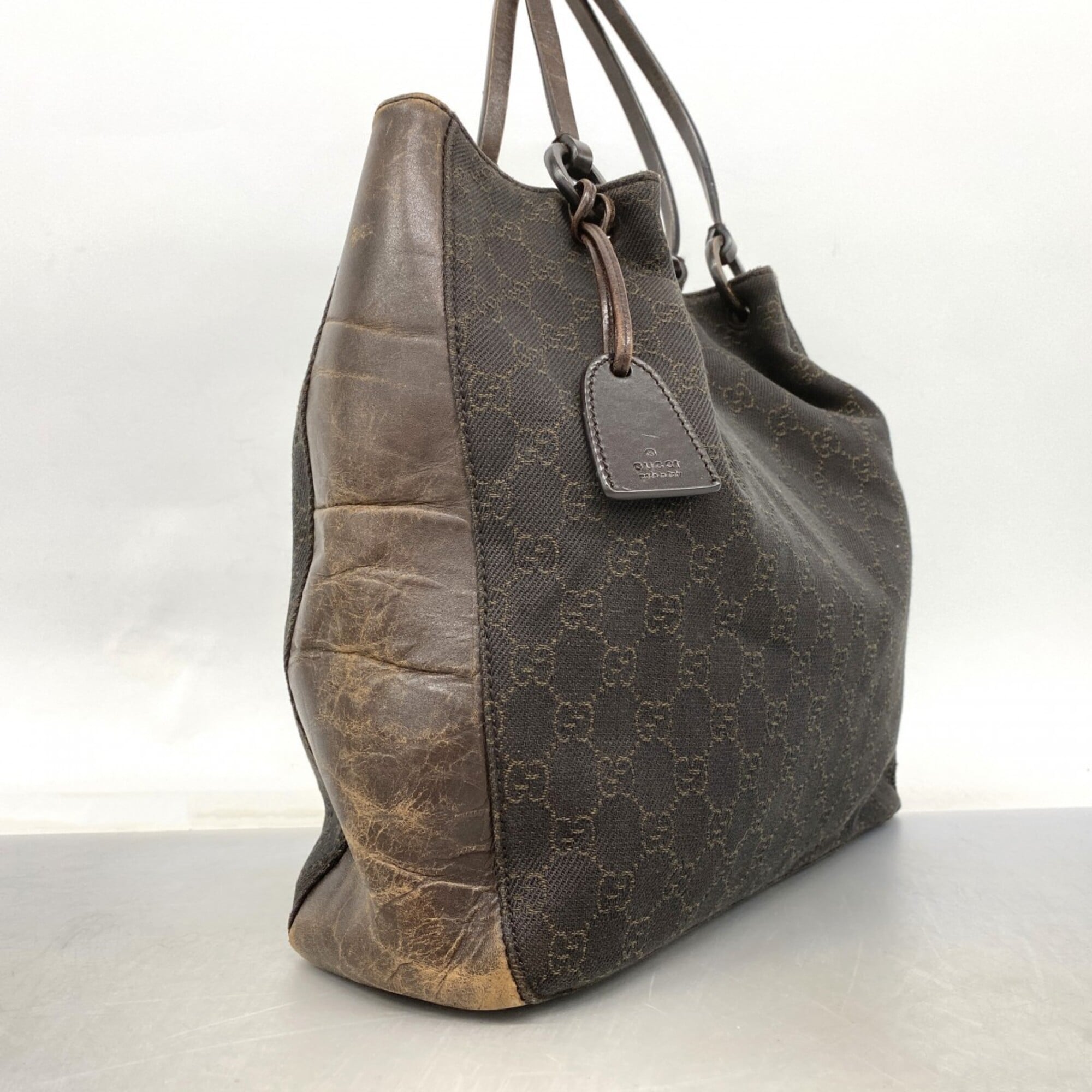 Gucci Brown Denim Tote Bag (Pre-Owned)