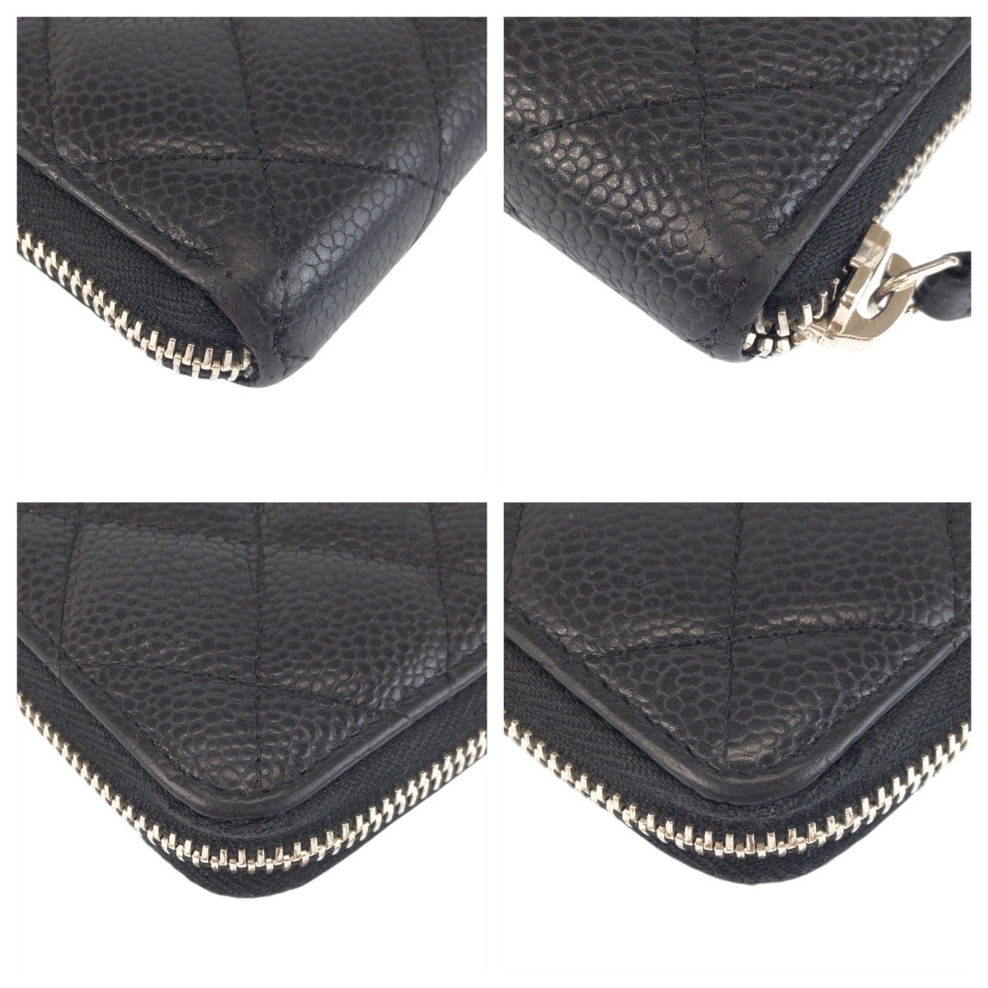 Chanel Black Leather Coin Purse/Coin Case (Pre-Owned)