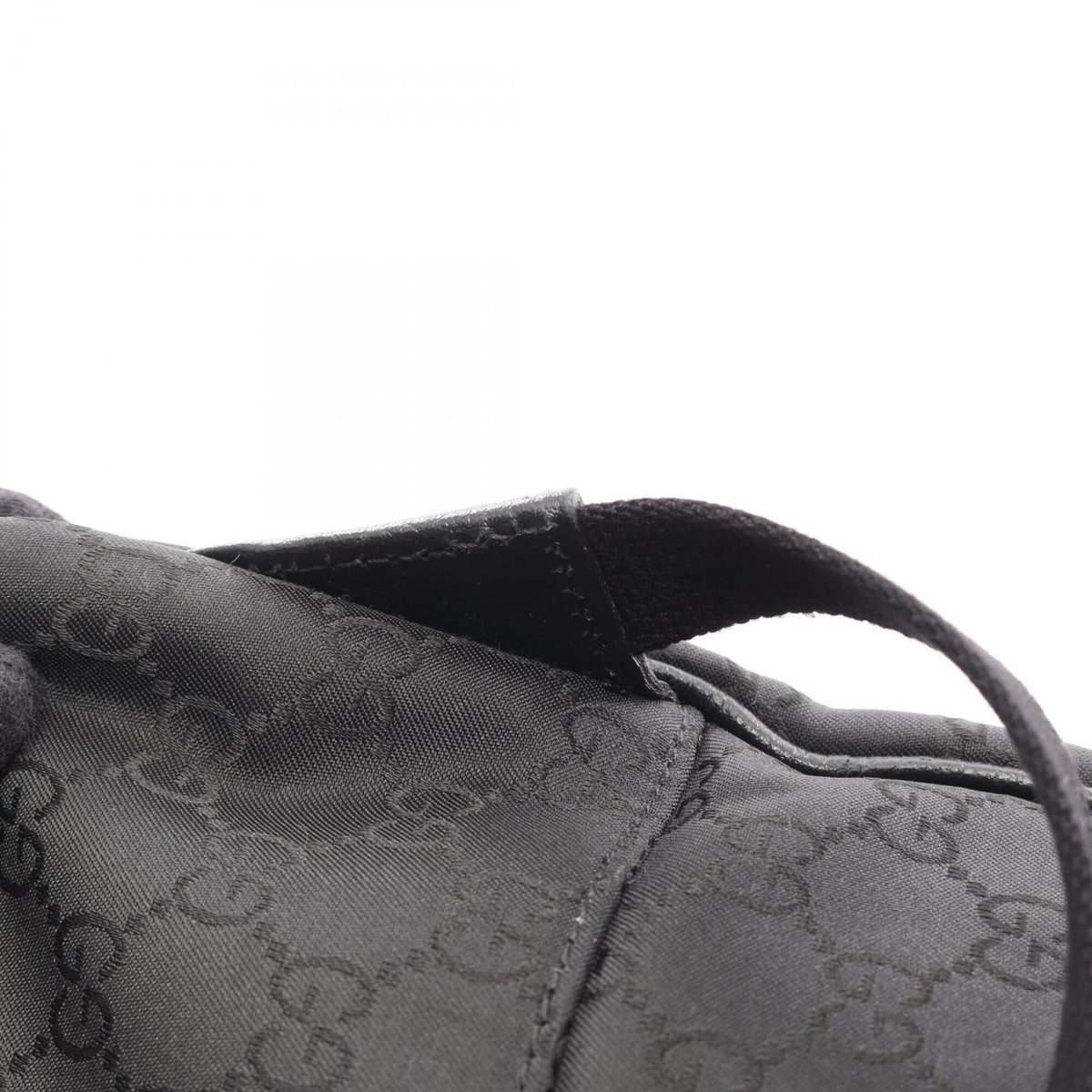 Gucci Black Gray Nylon Leather Backpack Handbag (Pre-Owned)