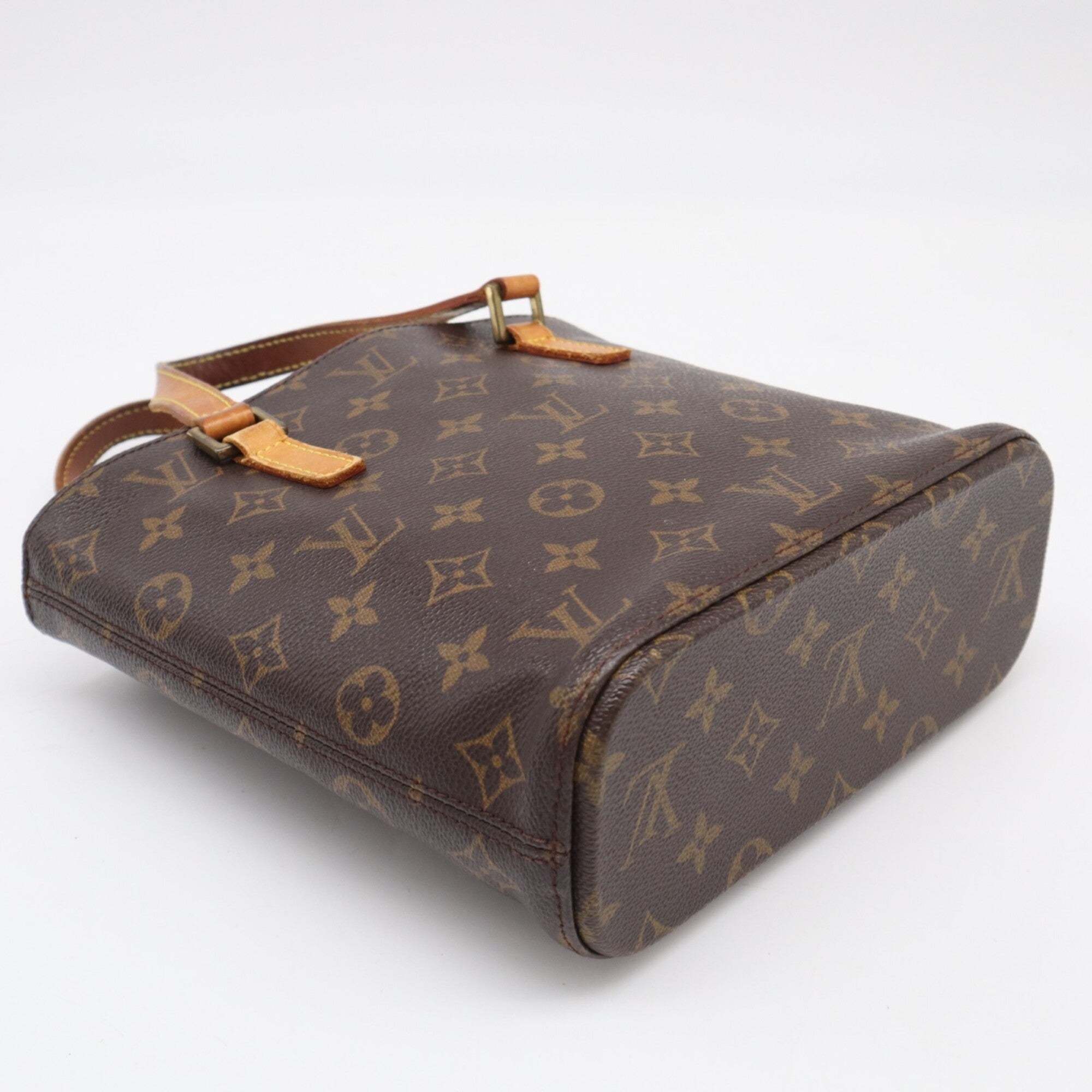Louis Vuitton Monogram Beige Brown Coated Canvas Leather Handbag (Pre-Owned)