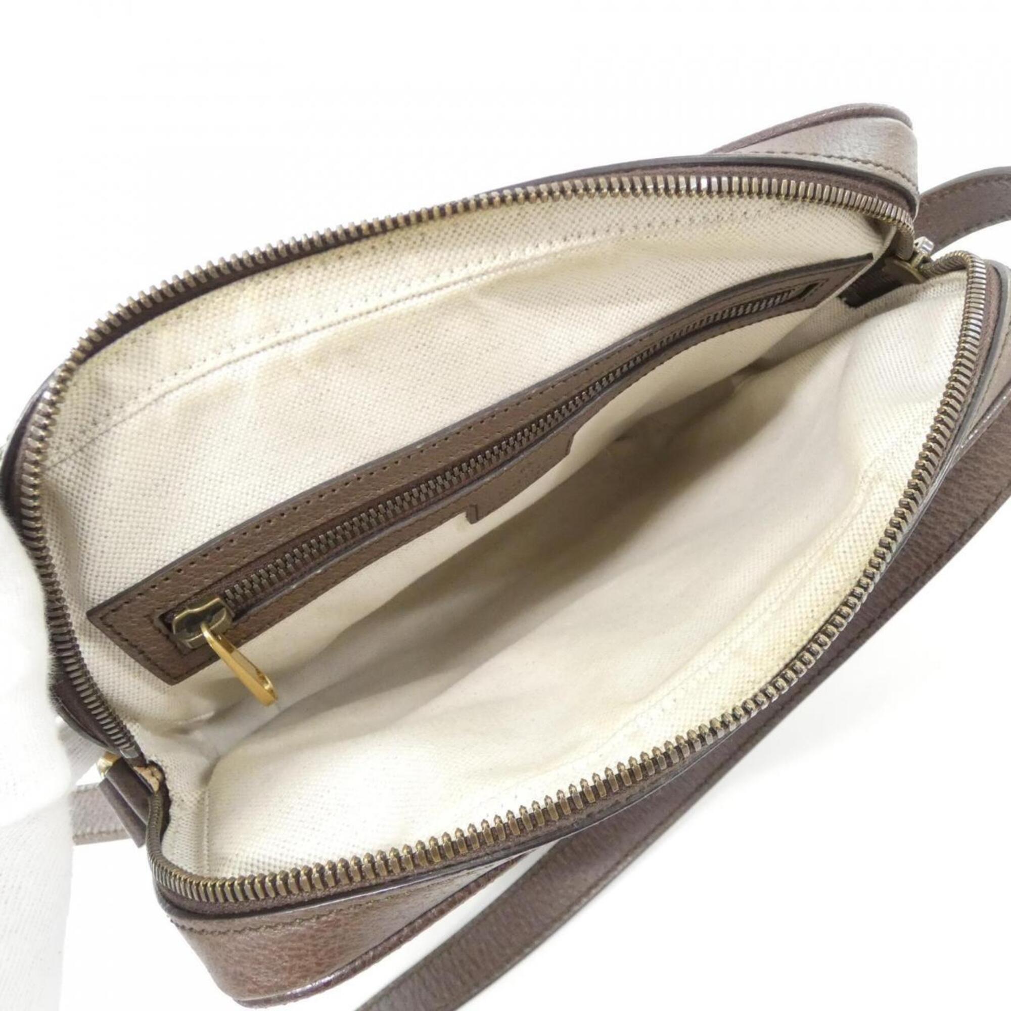 Gucci Ophidia Beige Brown Gg Supreme Canvas Leather Shoulder Bag (Pre-Owned)