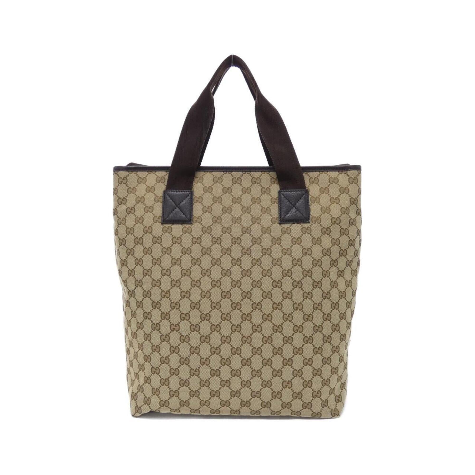 Gucci Beige Brown Gg Canvas Handbag (Pre-Owned)