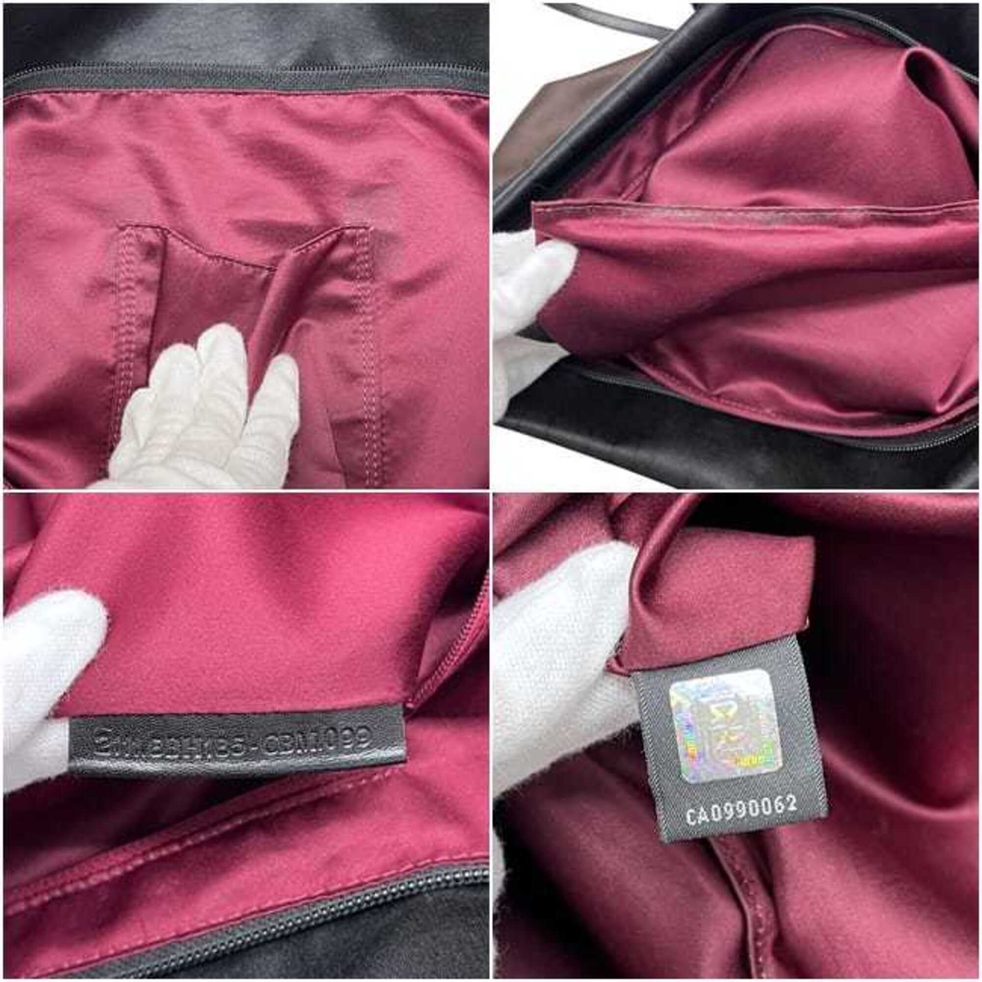 Fendi Gray Three Color Satin Leather Tote Bag (Pre-Owned)