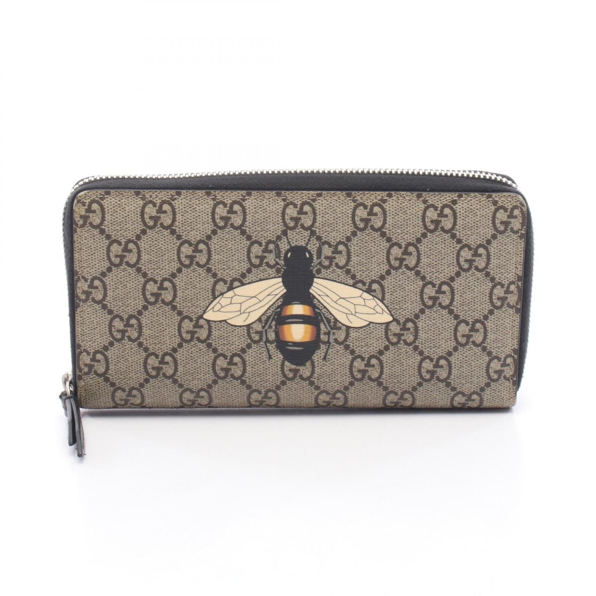 Gucci Beige Brown Multi-Color Gg Supreme Leather Long Wallet (Bi-Fold) (Pre-Owned)