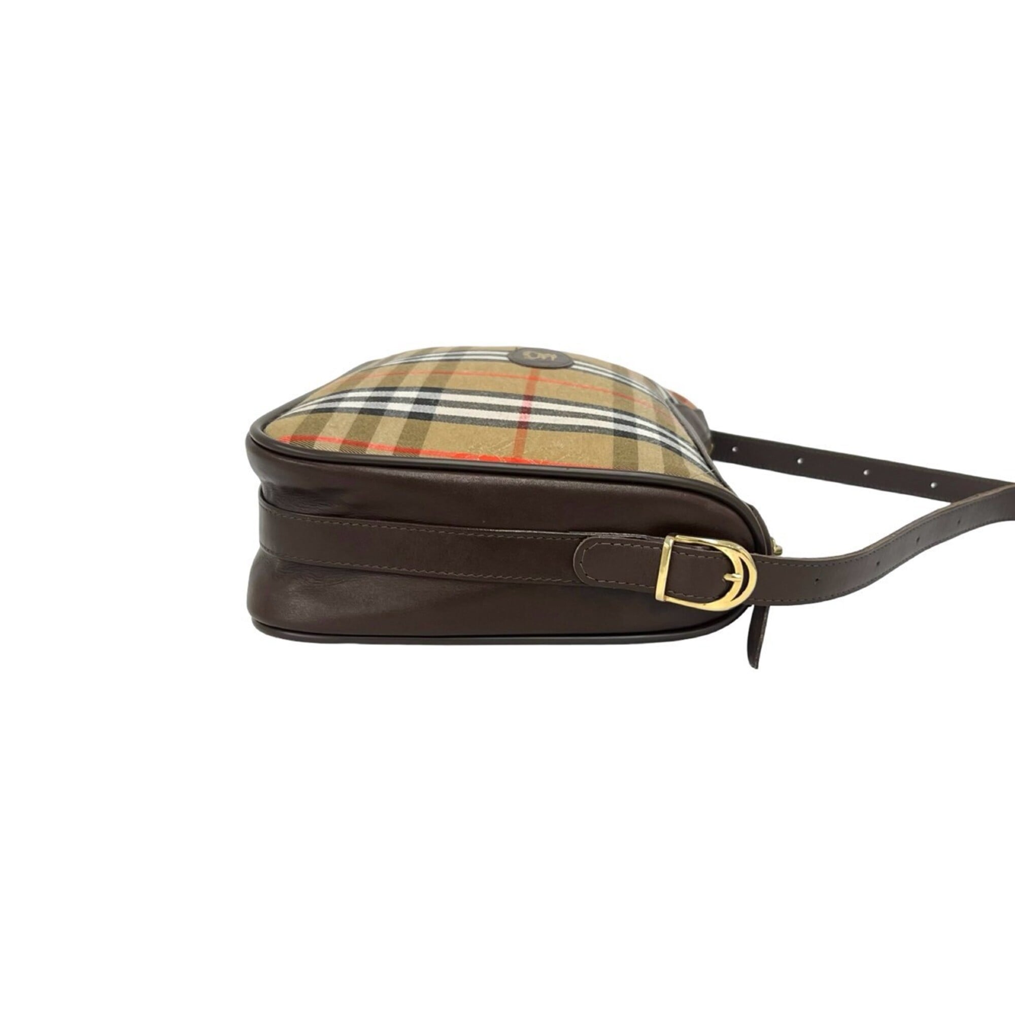 Burberry Beige Brown Canvas Leather Shoulder Bag (Pre-Owned)