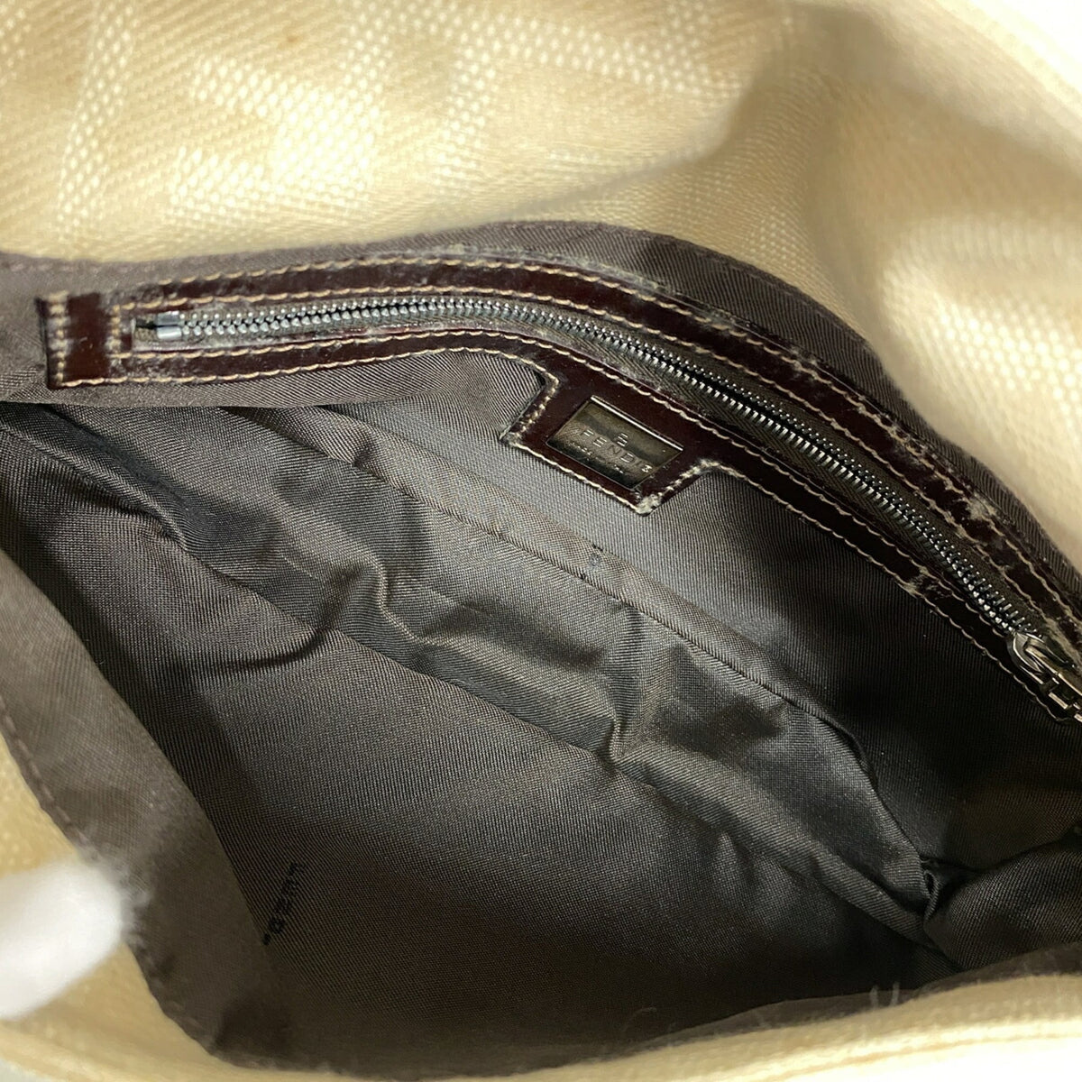 Fendi Beige Canvas Handbag (Pre-Owned)