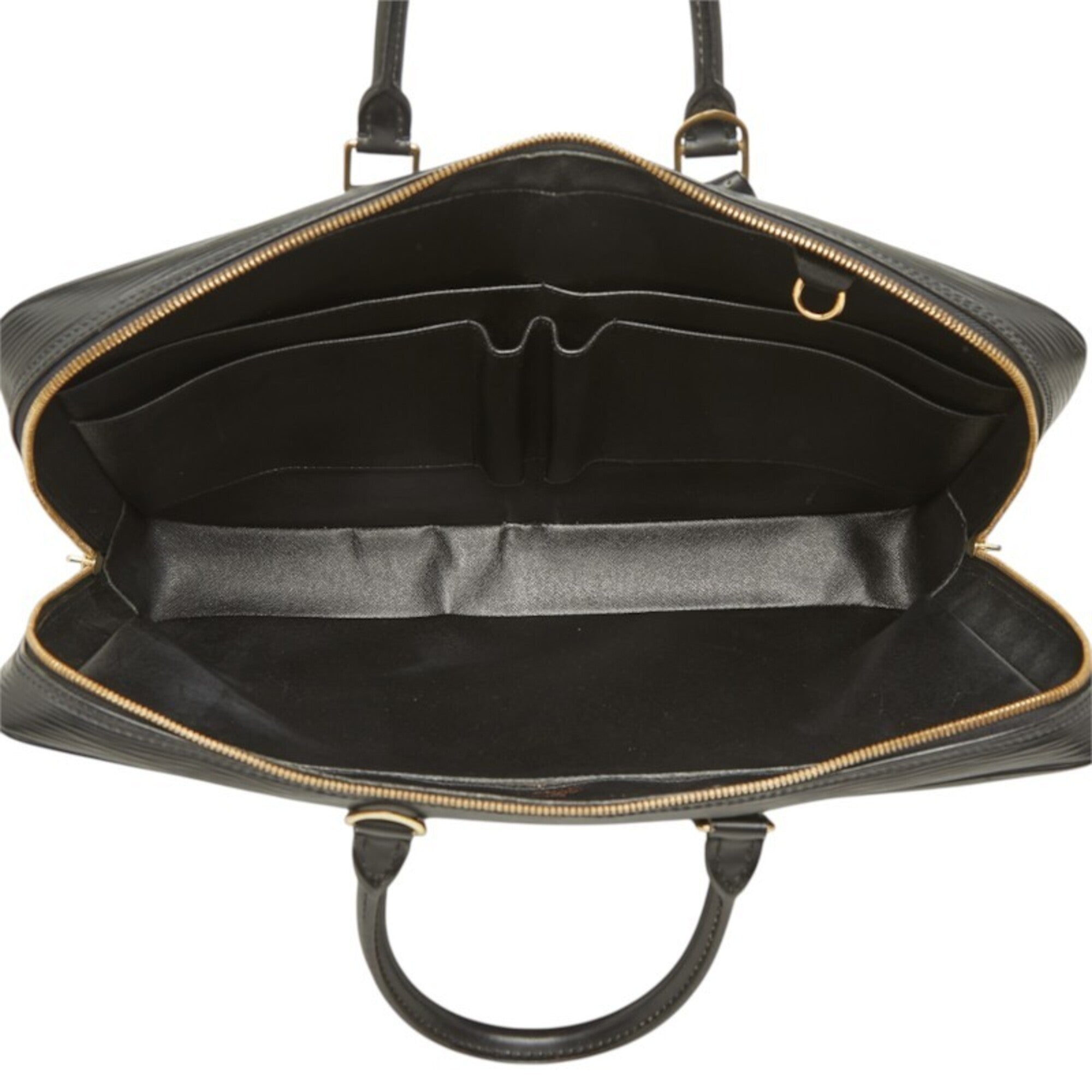 Louis Vuitton Black Noir Leather Briefcase Handbag (Pre-Owned)