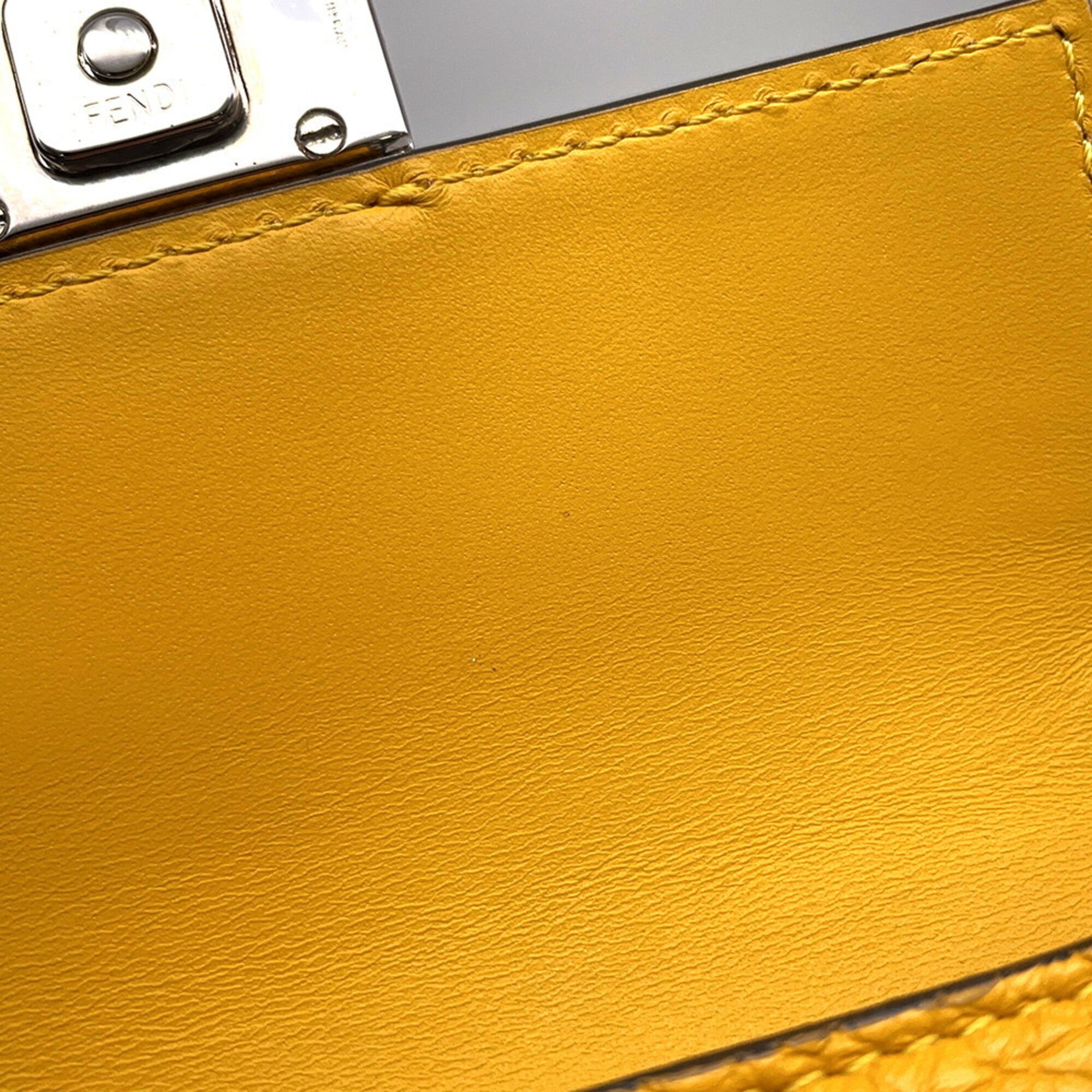 Fendi Yellow Leather Handbag Pochette Shoulder Bag (Pre-Owned)
