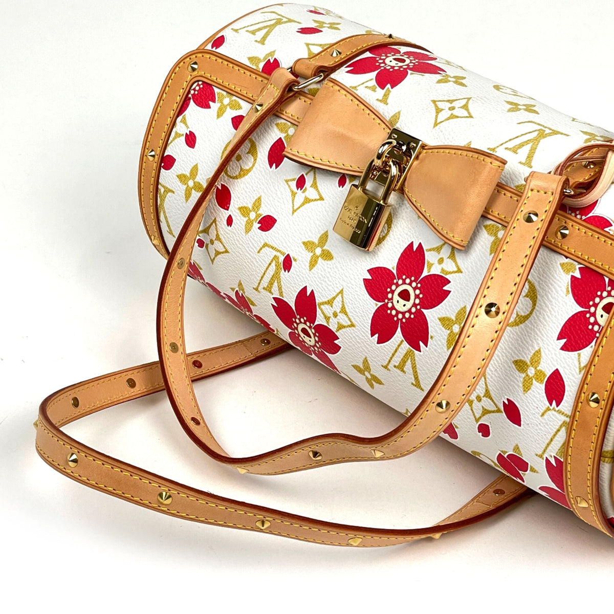 Louis Vuitton White Monogram Cherry Blossom Handbag (Pre-Owned)