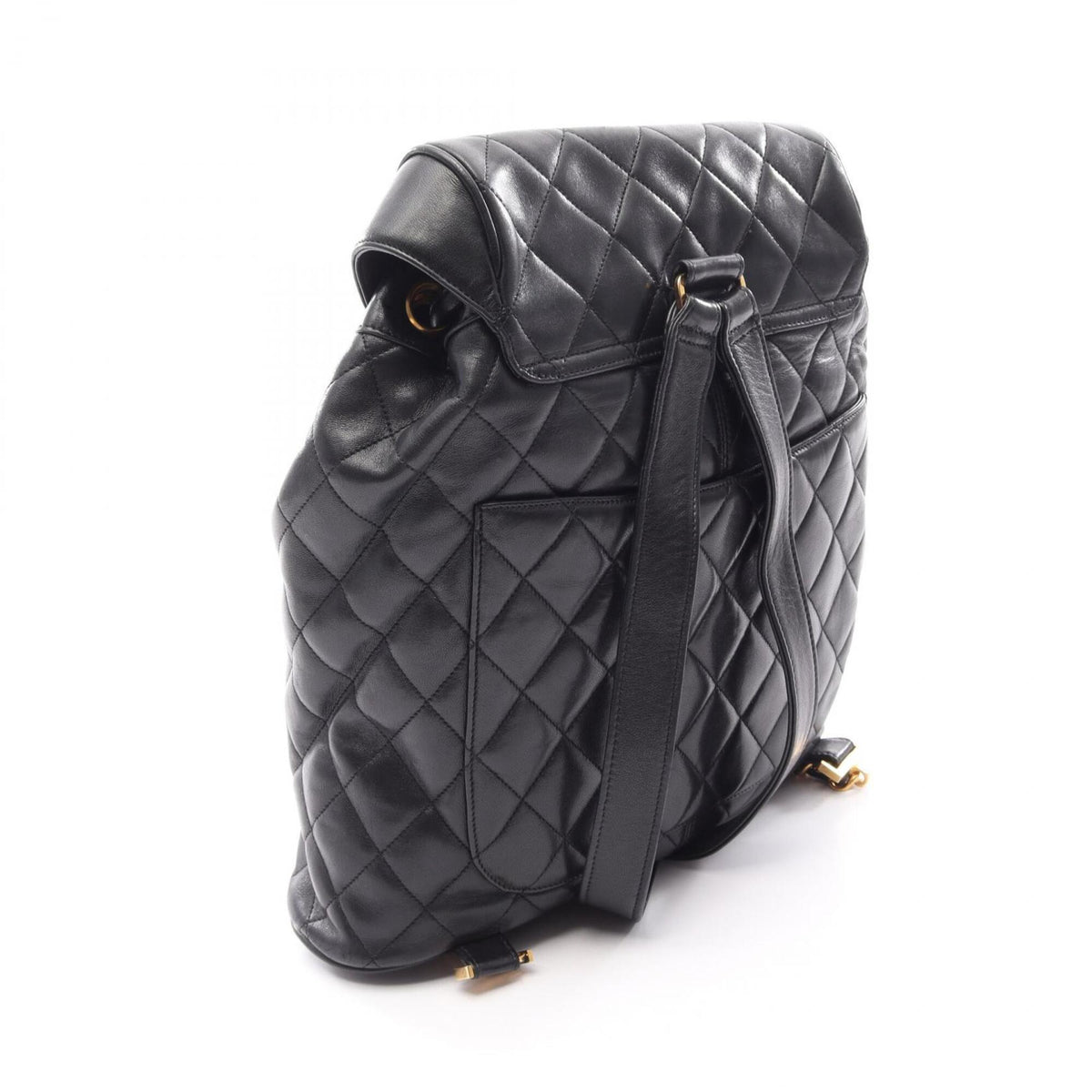 Chanel Black Leather Backpack Handbag (Pre-Owned)