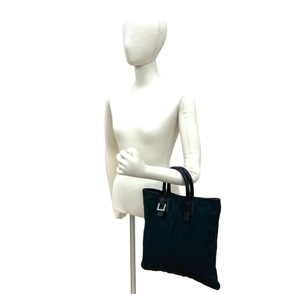 Loewe Black Canvas Leather Handbag Tote Bag (Pre-Owned)