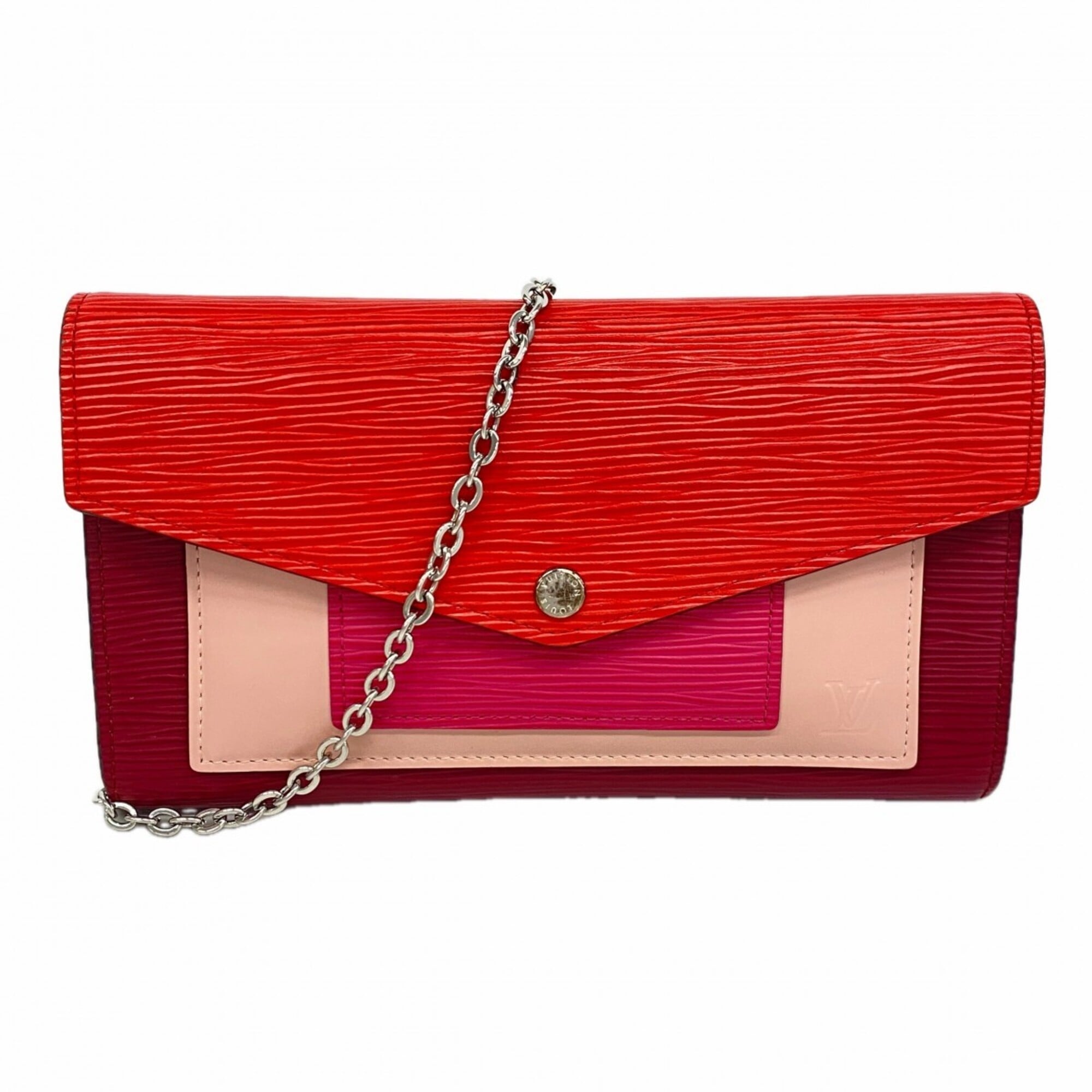 Louis Vuitton Pink Red Color Chain/Shoulder Wallet (Pre-Owned)