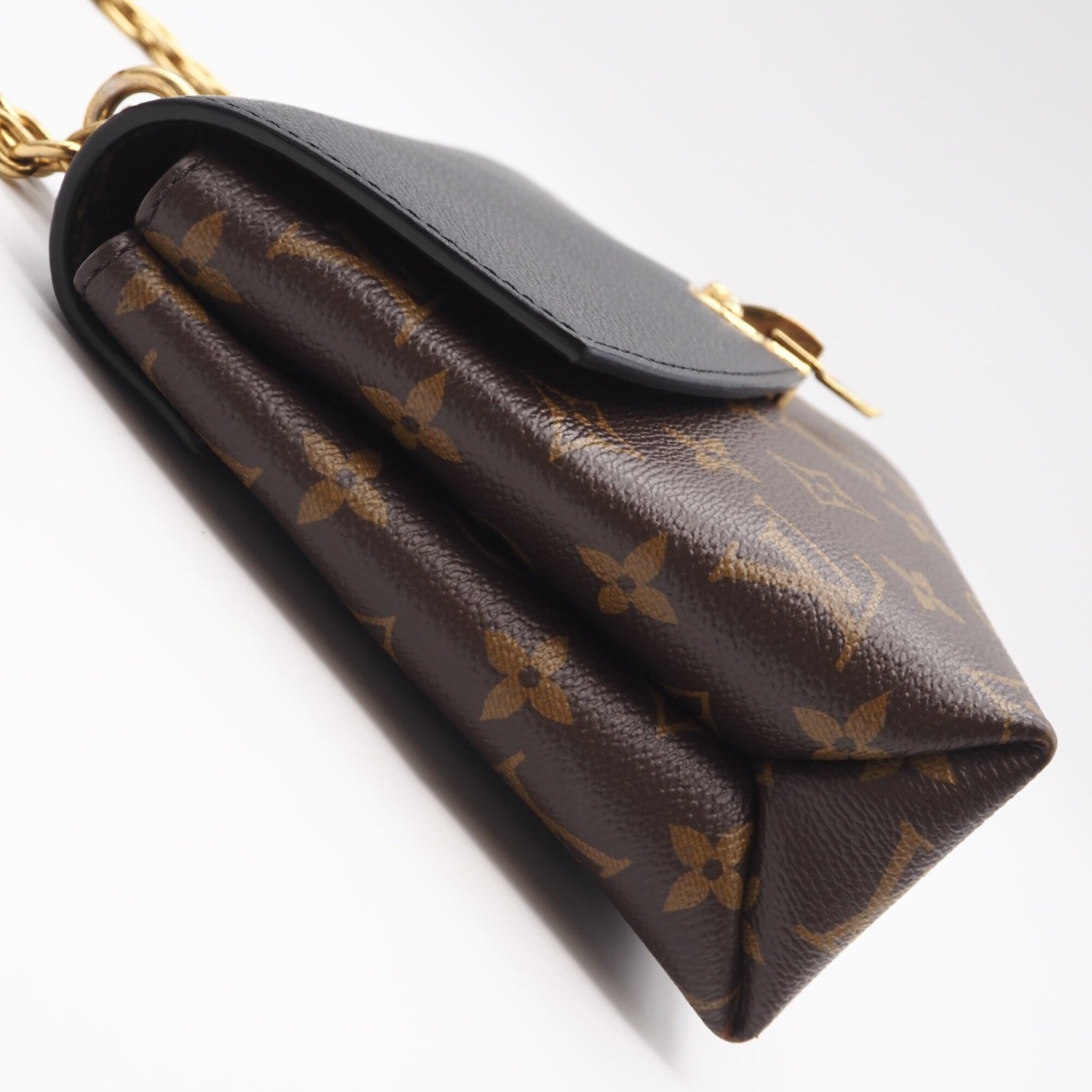 Louis Vuitton Beige Black Brown Coated Canvas Leather Shoulder Bag (Pre-Owned)