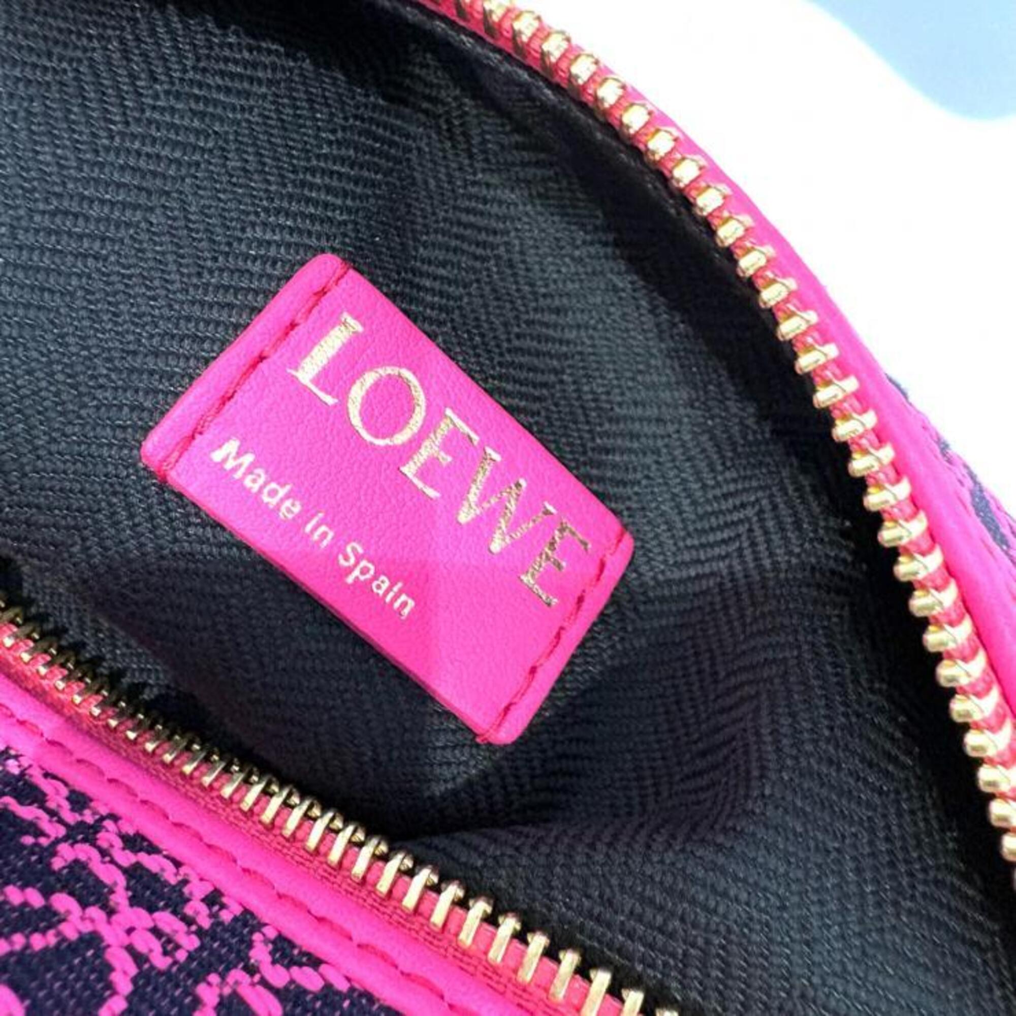 Loewe Black Pink Canvas Leather Shoulder Bag (Pre-Owned)