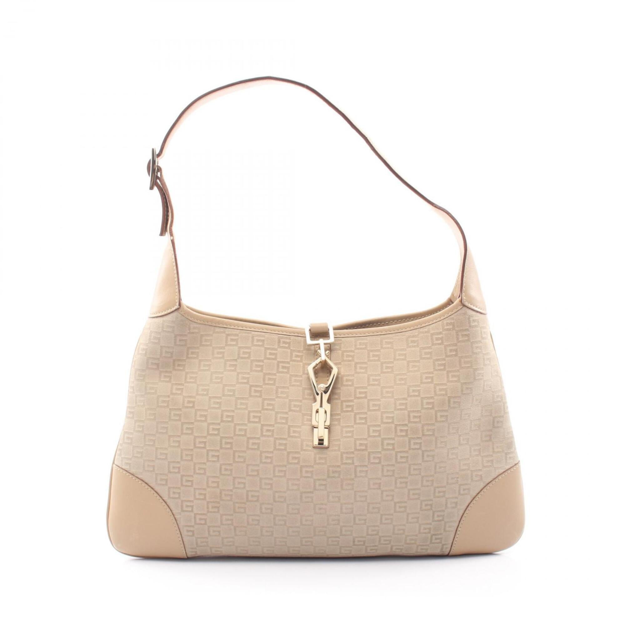 Gucci Beige Suede Leather Shoulder Bag (Pre-Owned)