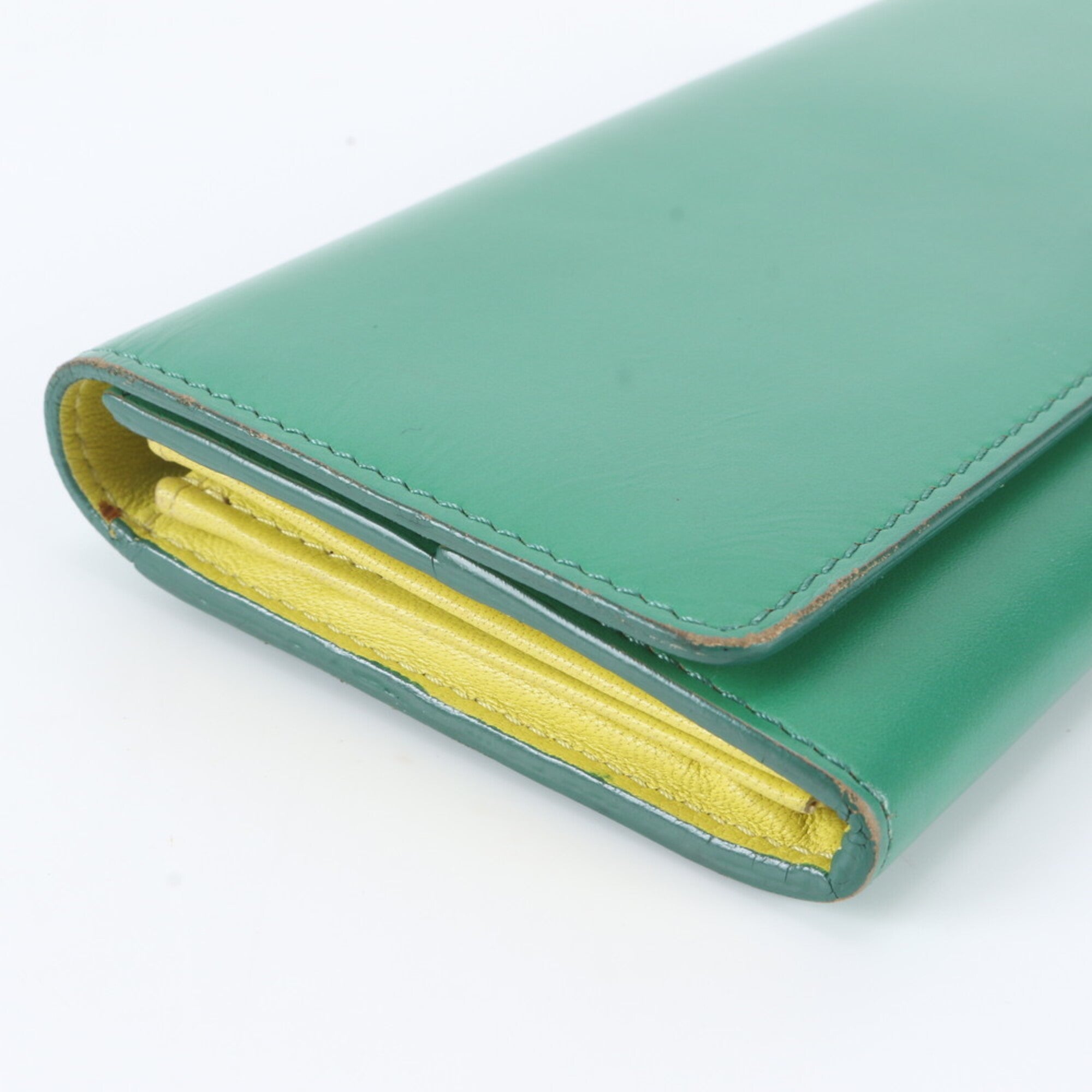 Celine Green Leather Coin Purse/Coin Case (Pre-Owned)
