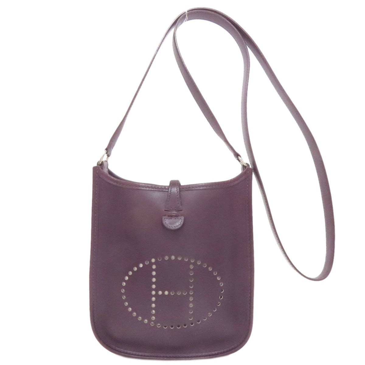 Hermes Evelyne Purple Leather Shoulder Bag (Pre-Owned)