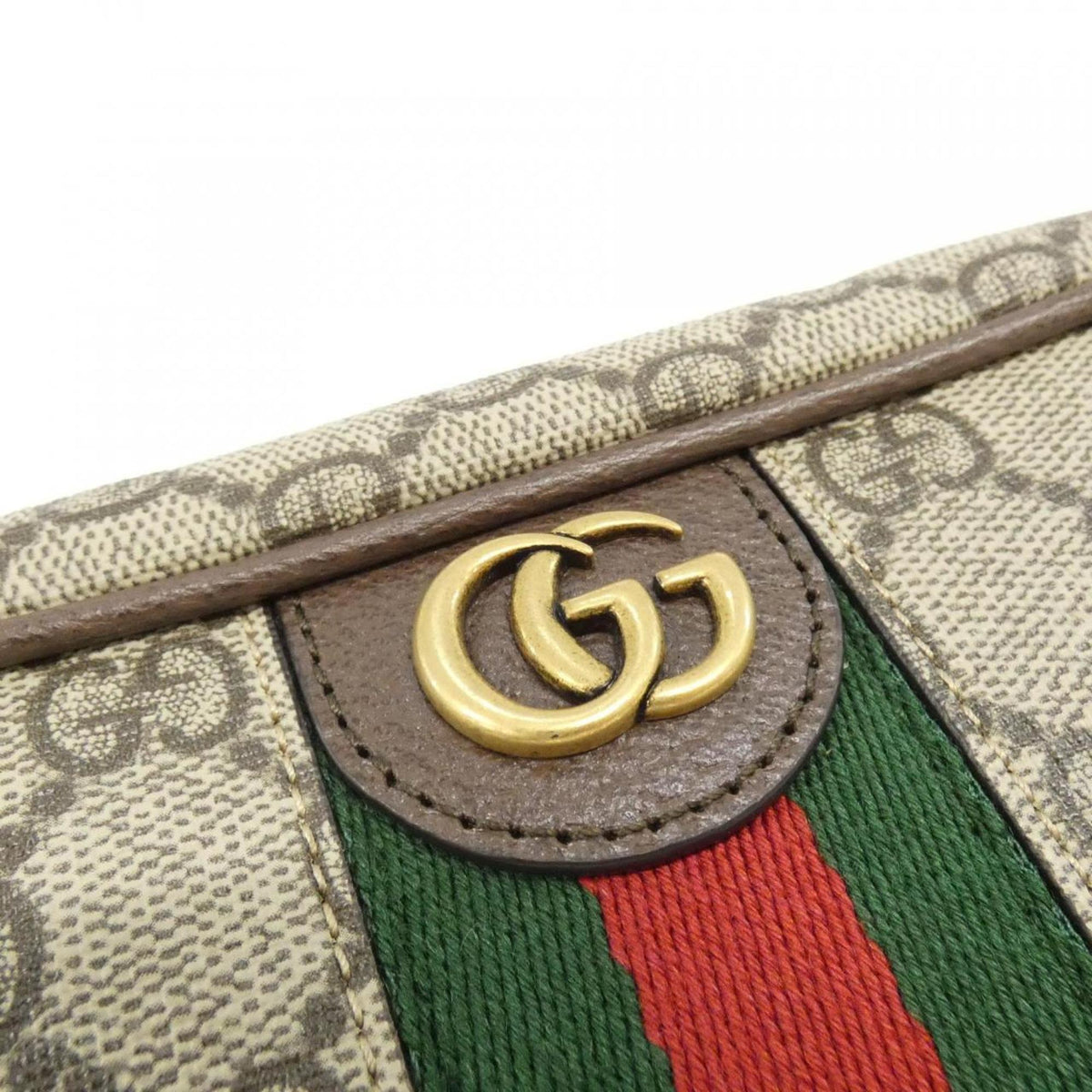 Gucci Beige Brown Gg Supreme Canvas Handbag Pouch (Pre-Owned)