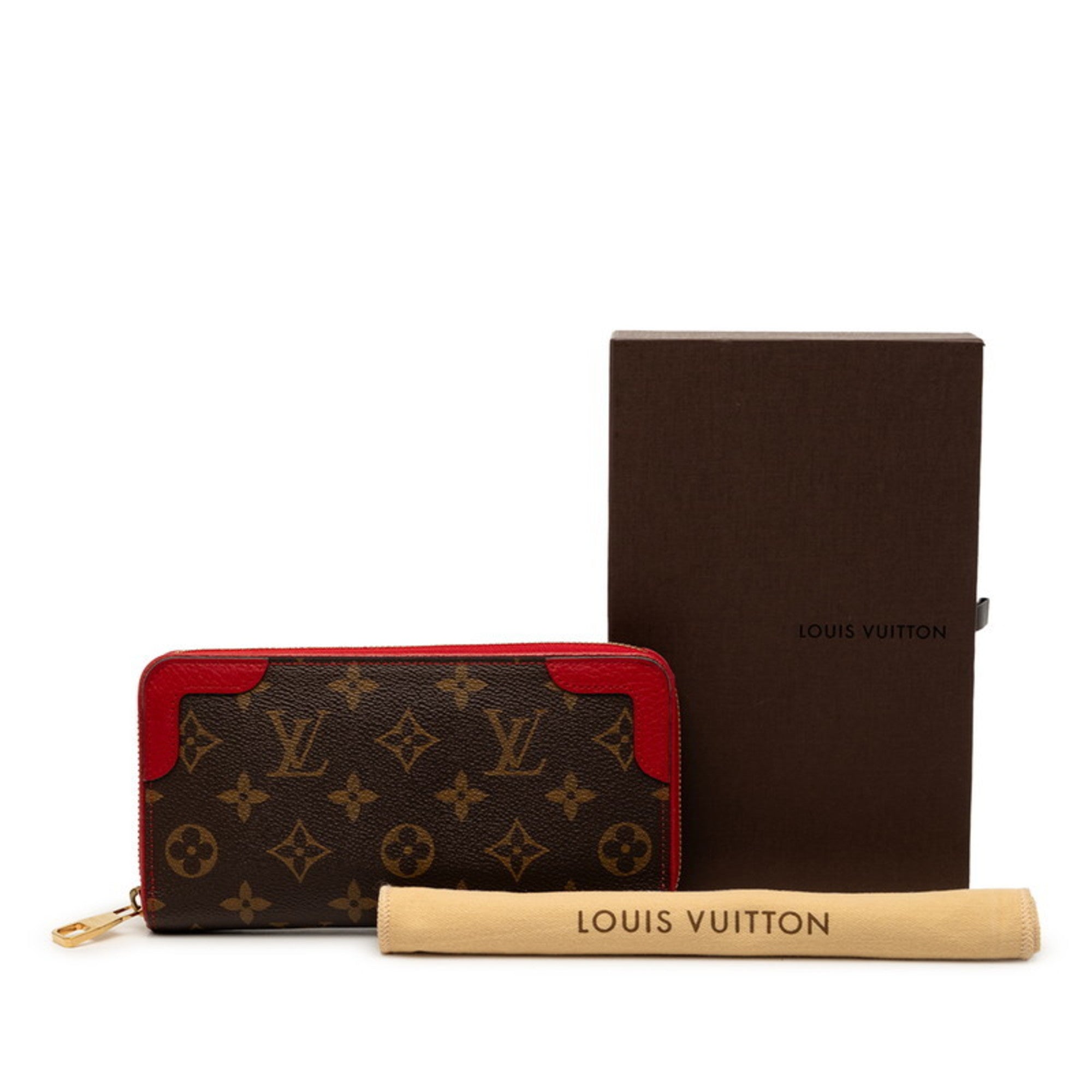 Louis Vuitton Monogram Brown Cerise Pvc Leather Long Wallet (Bi-Fold) (Pre-Owned)