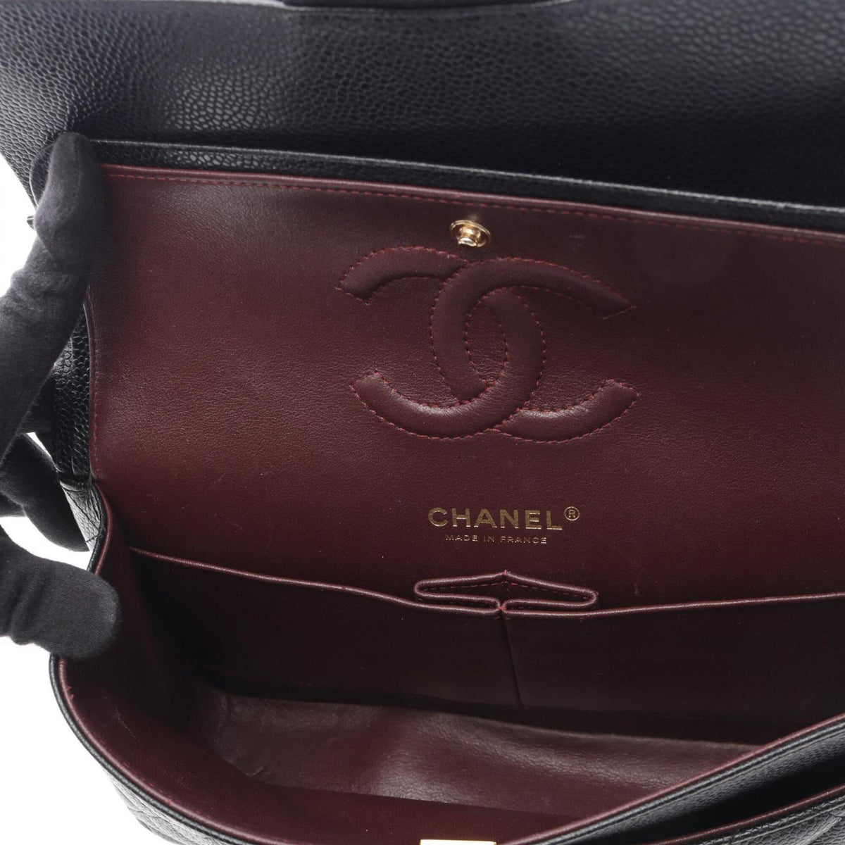 Chanel Black Grained Calfskin Handbag Shoulder Bag (Pre-Owned)
