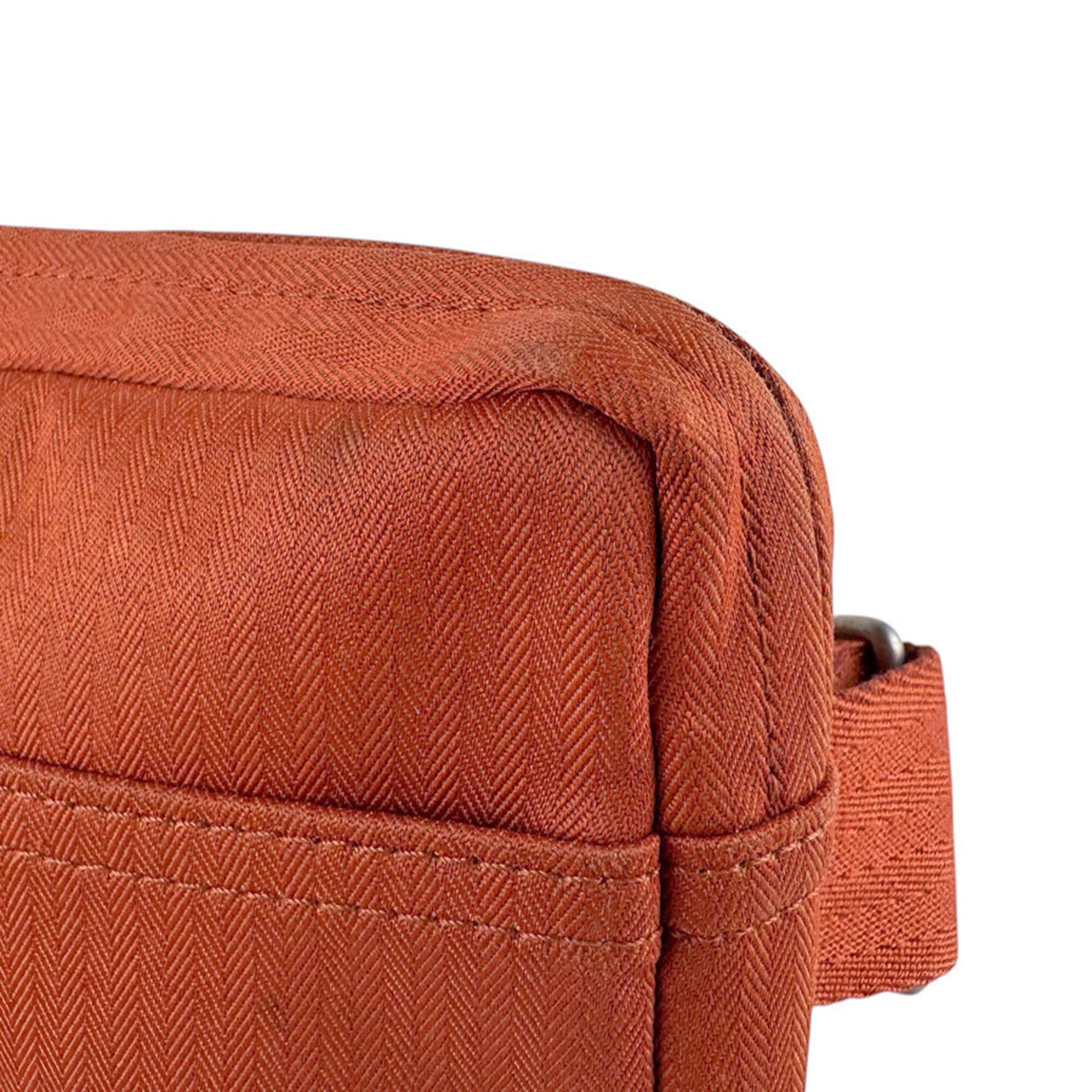 Hermes Orange Toile Chevron Fanny Pack Pochette (Pre-Owned)