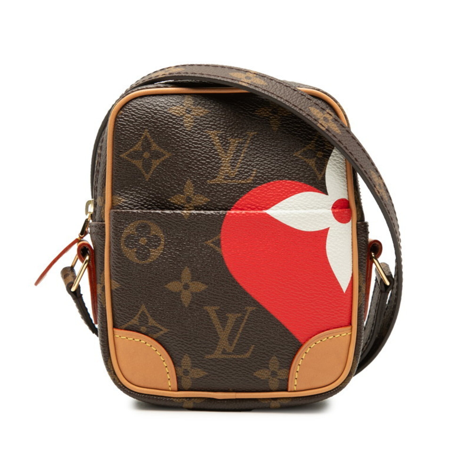 Louis Vuitton Brown Red Color Pvc Leather Shoulder Bag (Pre-Owned)