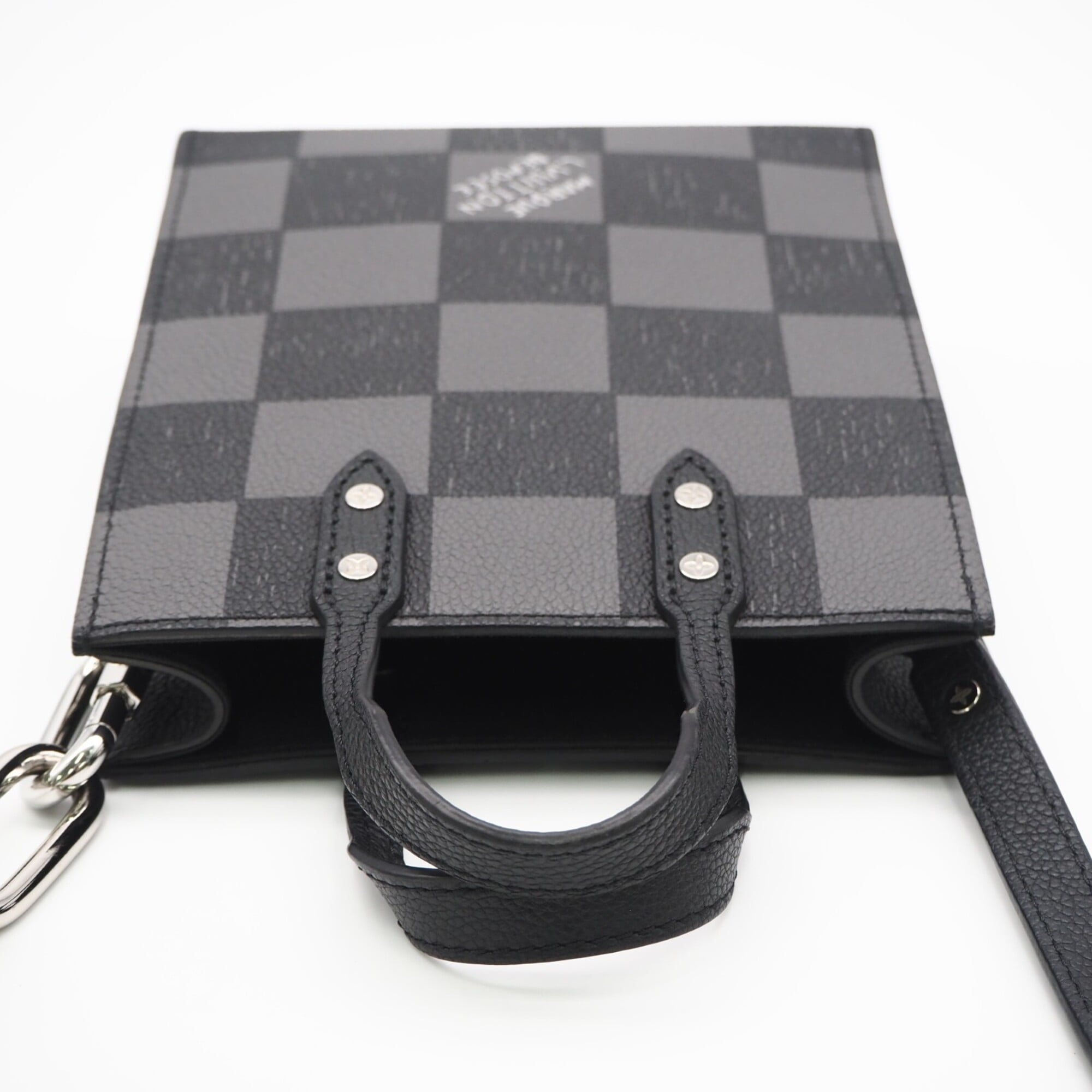 Louis Vuitton Black Damier Canvas Gray Coated Canvas Handbag (Pre-Owned)