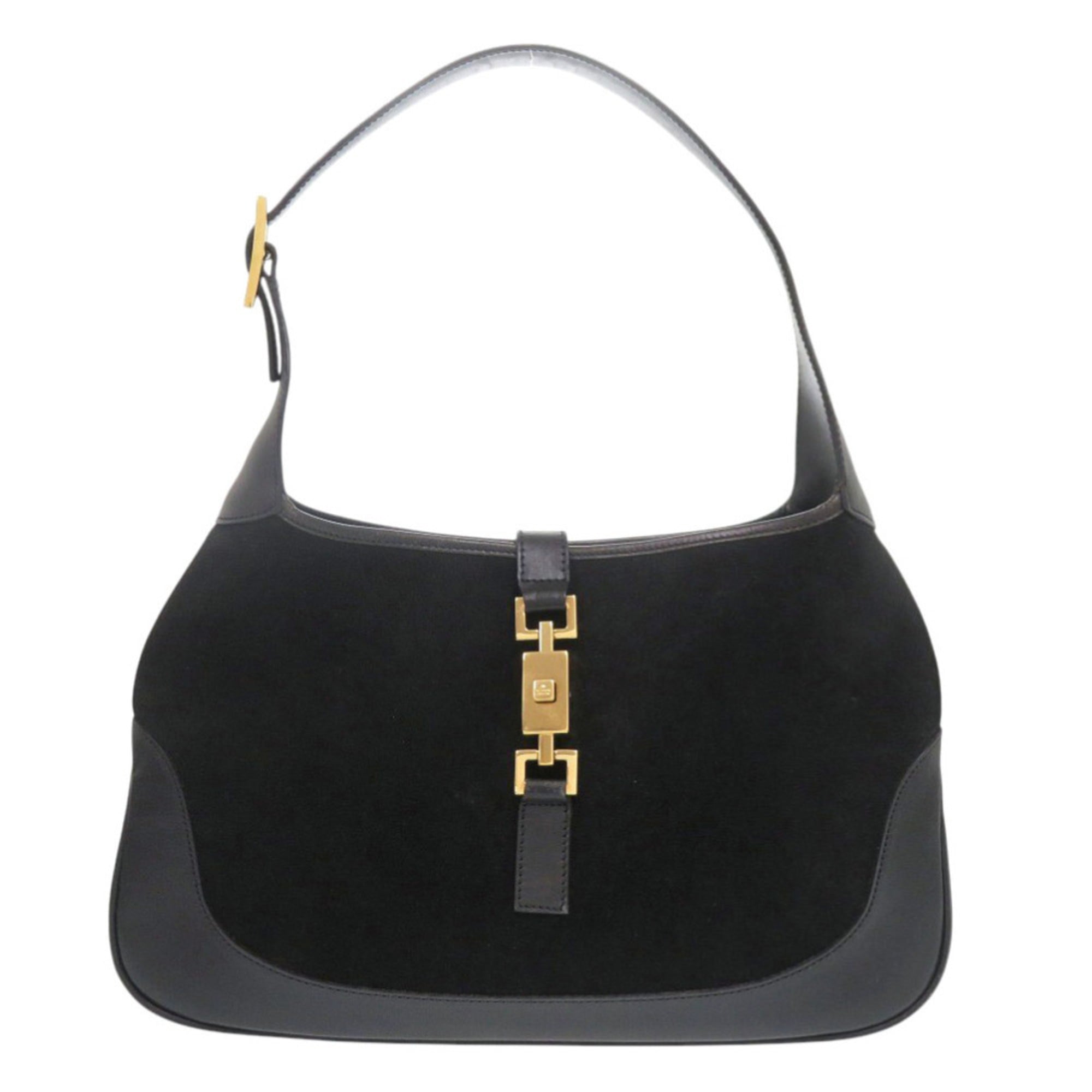 Gucci Black Suede Leather Handbag Shoulder Bag (Pre-Owned)