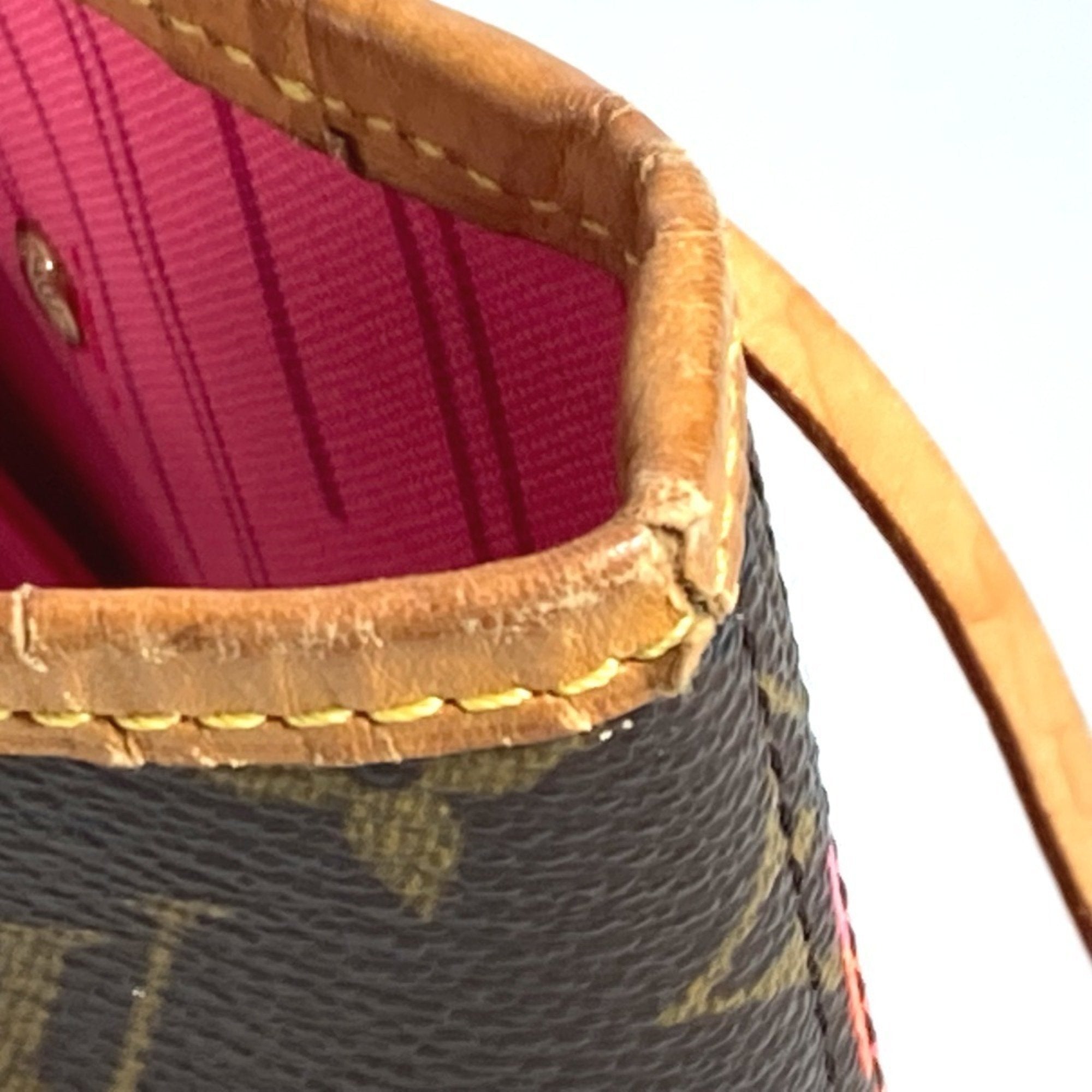 Louis Vuitton Brown Pink Canvas Monogram Shoulder Bag Tote Bag (Pre-Owned)