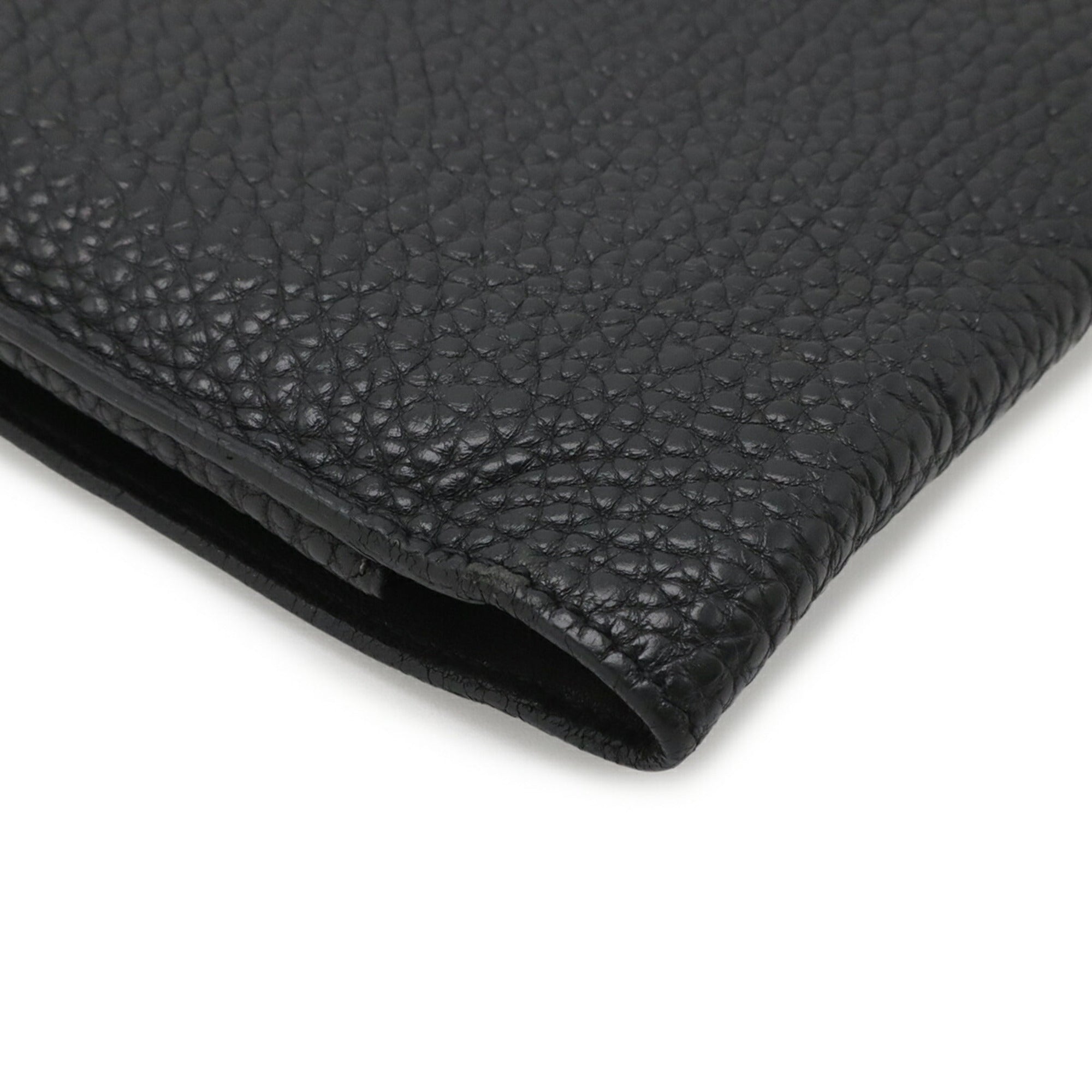 Hermes Dogon Duo Black Taurillon Clemence Leather Long Wallet (Bi-Fold) (Pre-Owned)