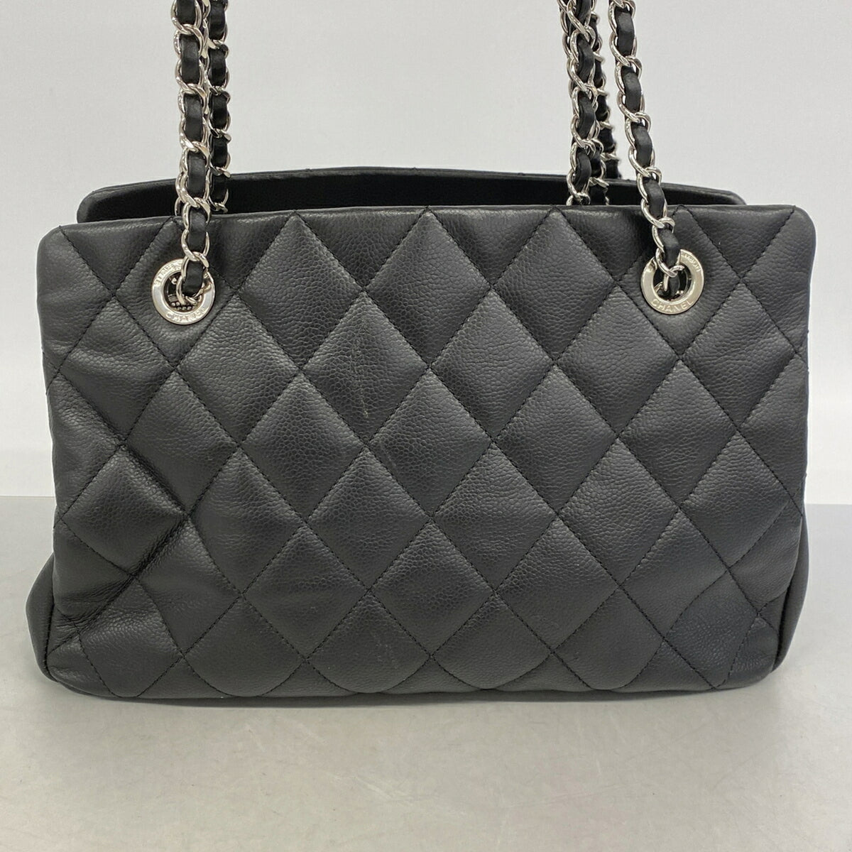 Chanel Black Grained Calfskin Tote Bag (Pre-Owned)