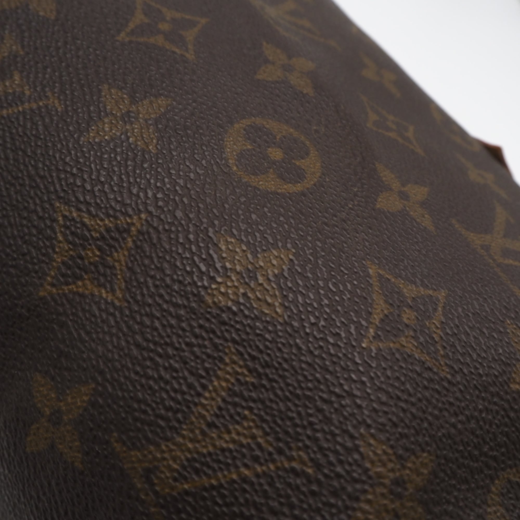 Louis Vuitton Beige Brown Coated Canvas Leather Handbag (Pre-Owned)