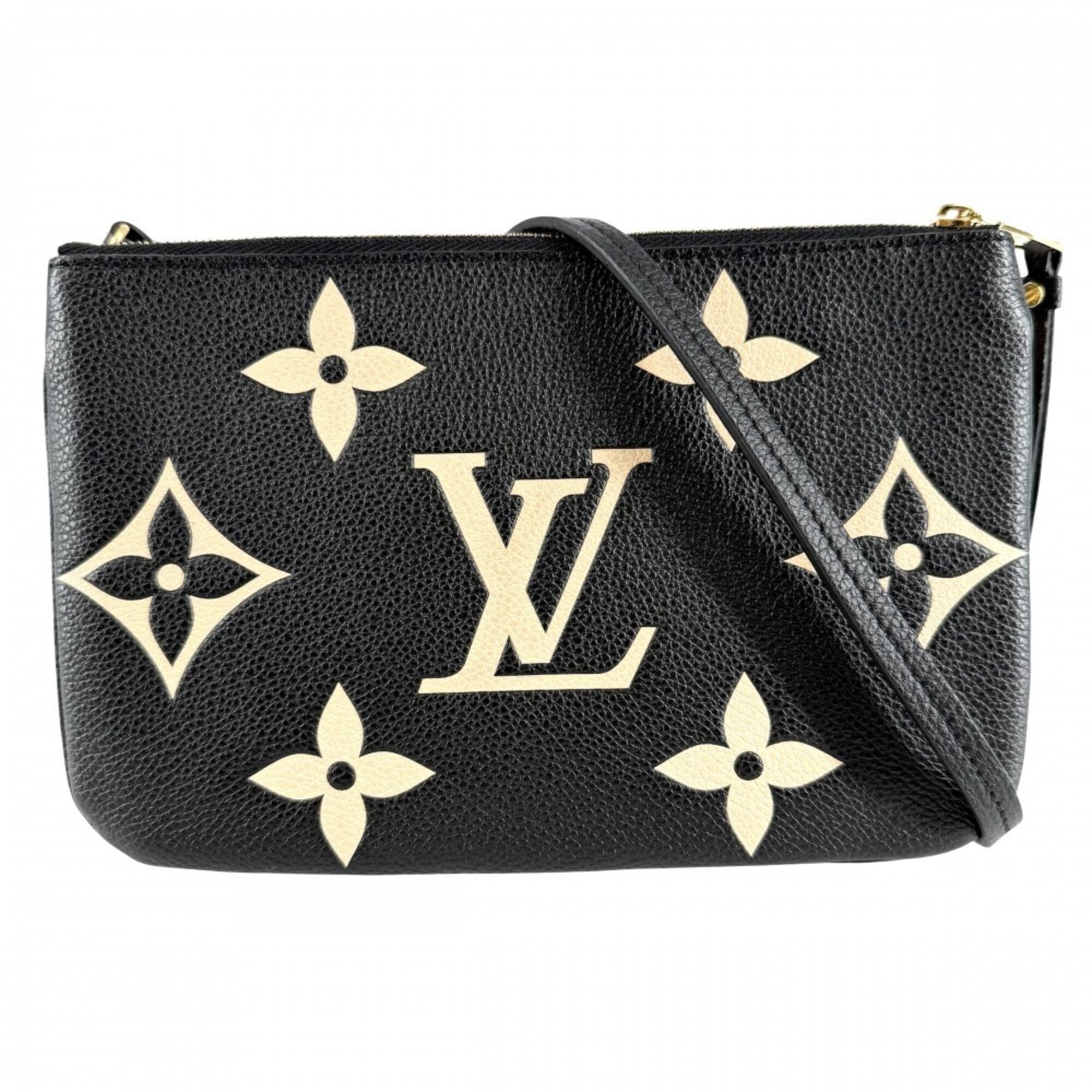 Louis Vuitton Monogram Empreinte Beige Black Monogram Empreinte Pochette Shoulder Bag (Pre-Owned)