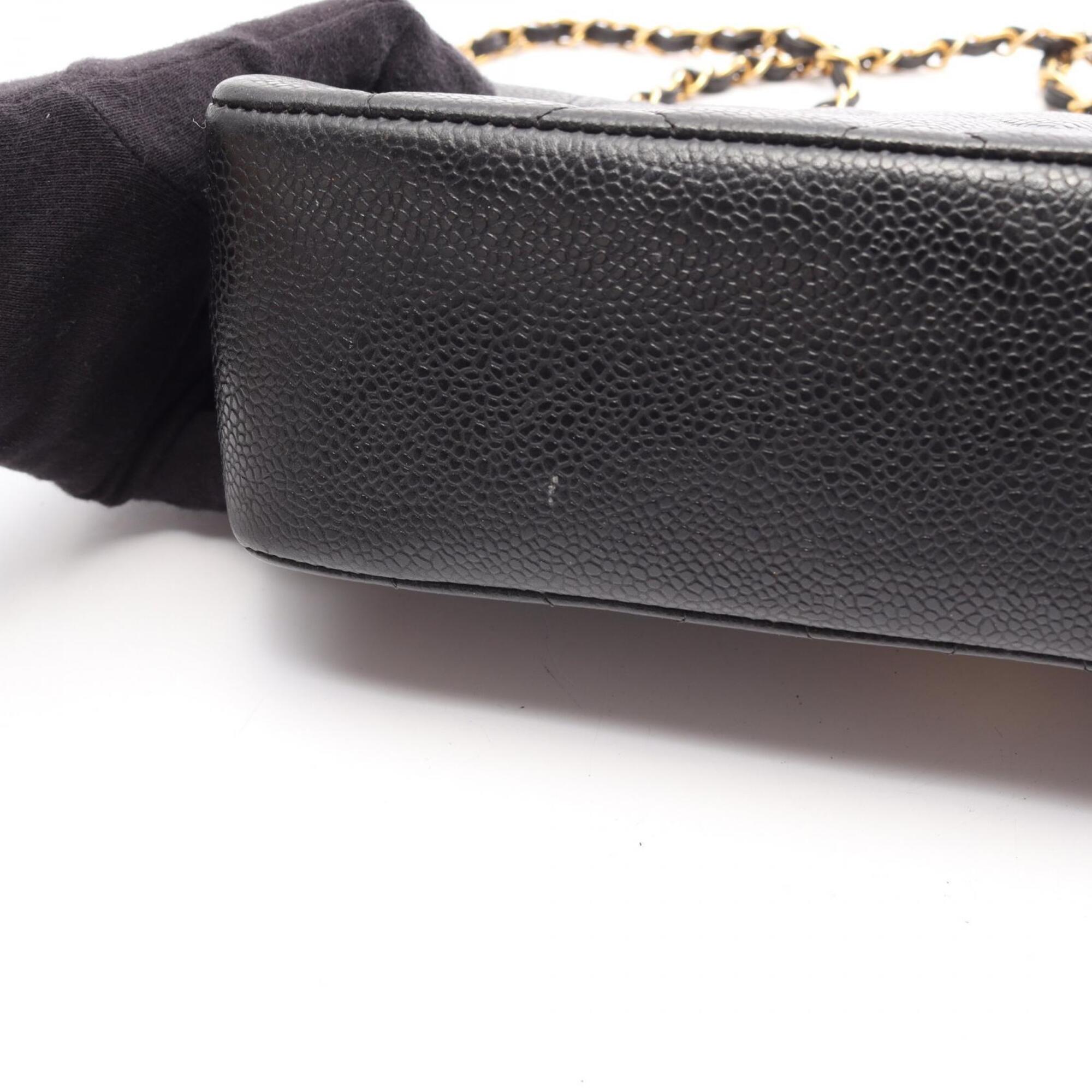 Chanel Black Grained Calfskin Handbag Shoulder Bag (Pre-Owned)