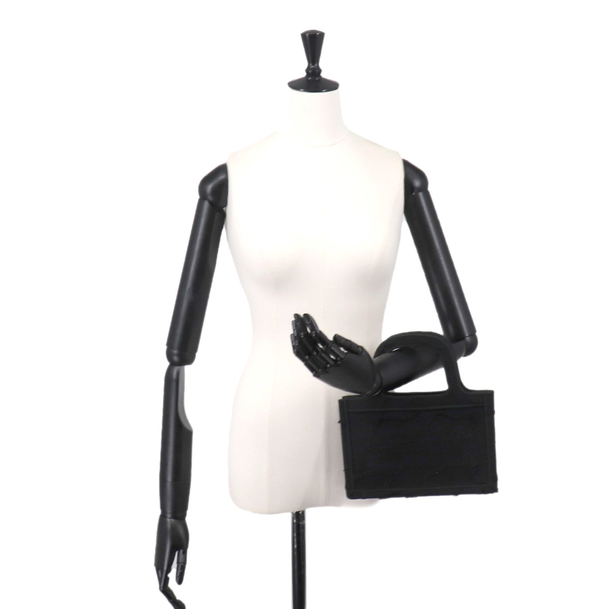 Christian Dior Black Canvas Handbag Tote Bag (Pre-Owned)