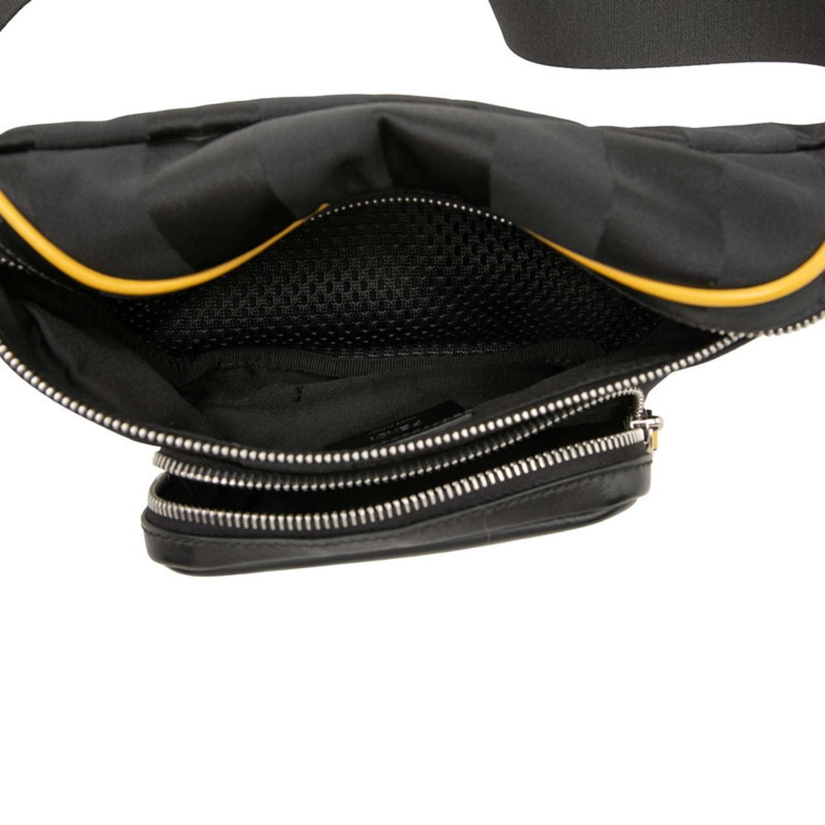 Fendi Black Yellow Nylon Leather Sling Bag (Pre-Owned)