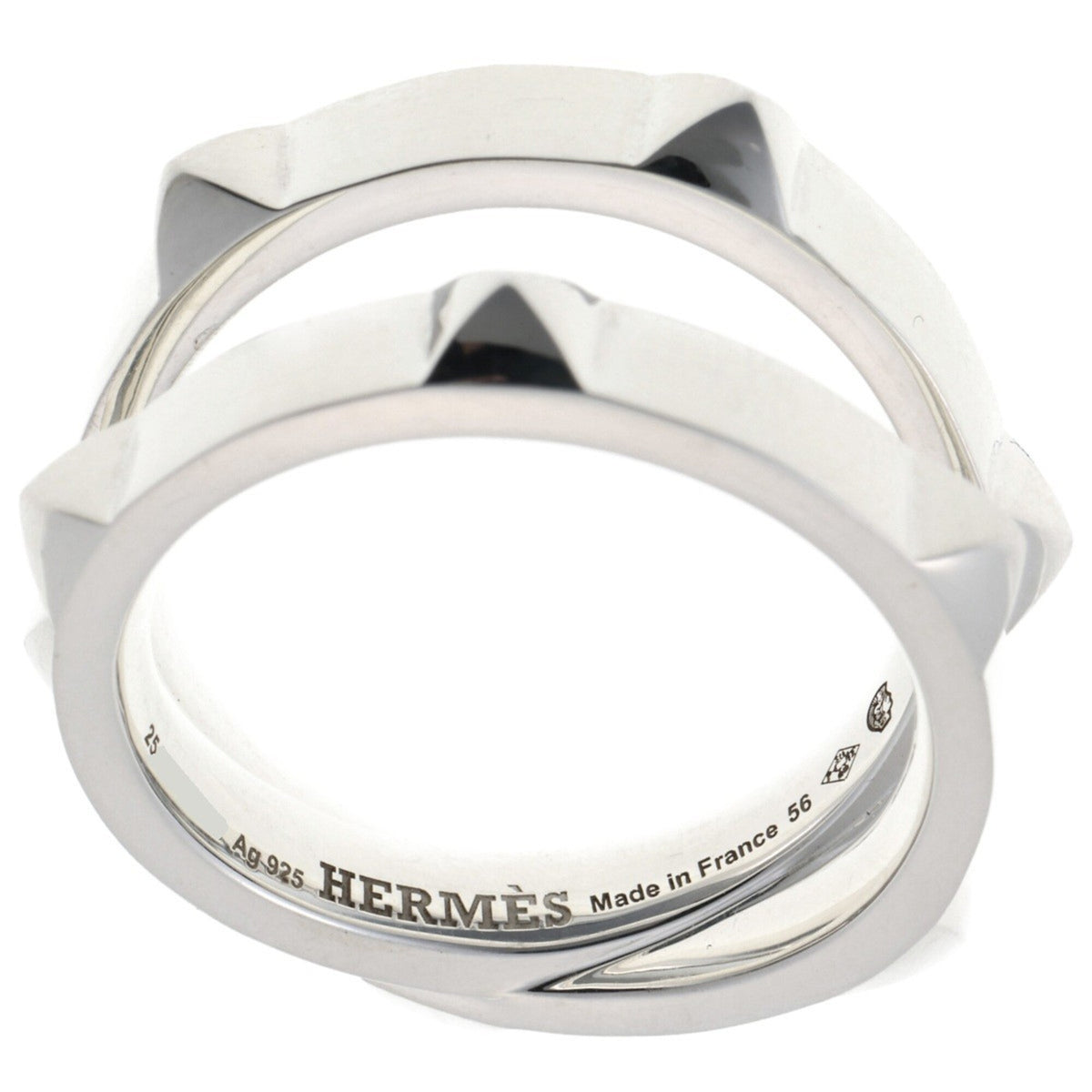 Hermes Silver 925 Band Ring (Pre-Owned)