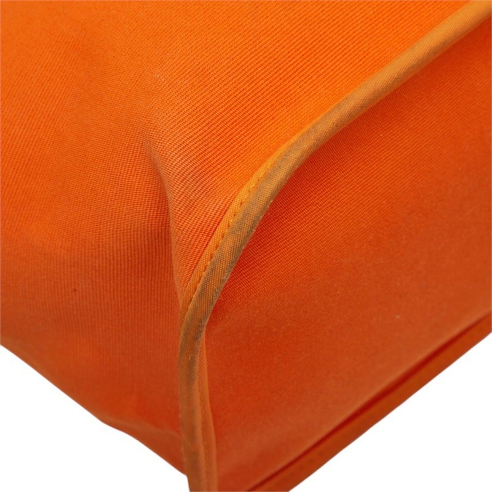 Hermes Orange Toile Officier Leather Handbag Tote Bag (Pre-Owned)